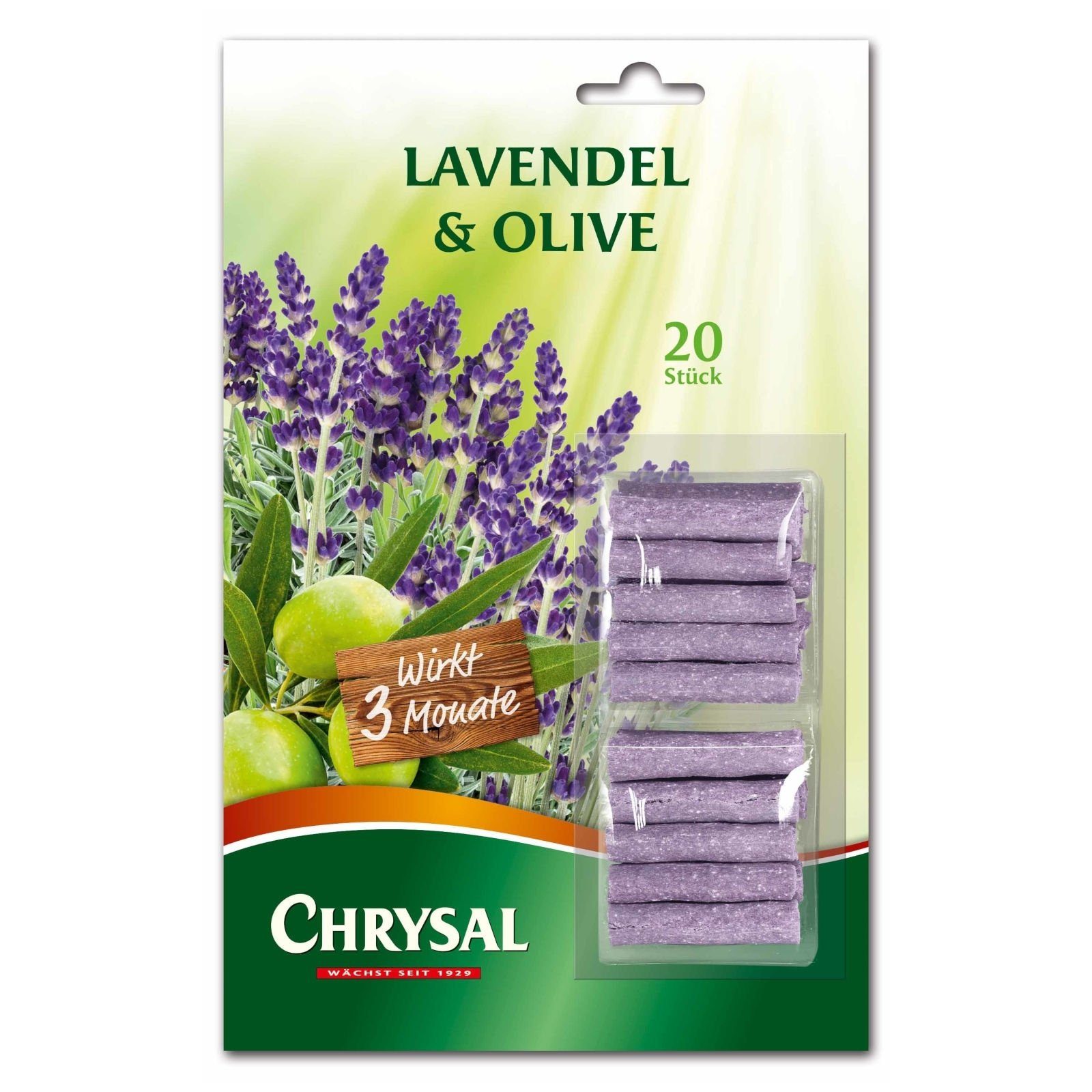 Chrysal Pflanzendünger Lavendel & Olive Düngestäbchen - 20 Stück
