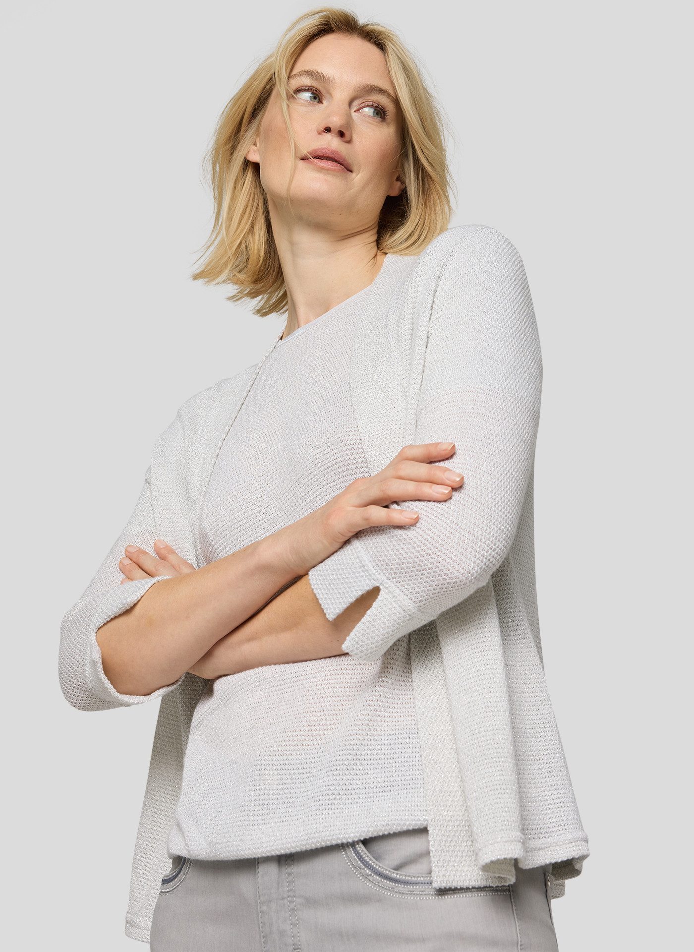 Rabe Strickjacke ohne Verschluss, mit Glitzer-Details