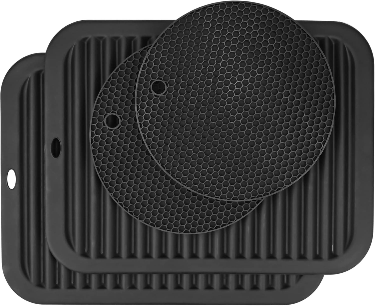 FELIXLEO Abtropfmatte Silikonmatten-Set 4 Stück, 30X23cm +17.2cm hitzebeständige Matte