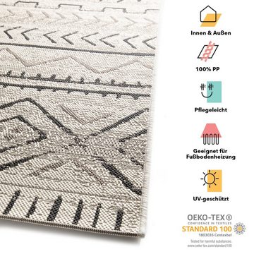 Teppich Aztec, Erhältlich in 2 Farben & 4 Größen, Wohnteppich, Karat, Rechteckig, Höhe: 7 mm, pfegeleicht, Wohnzimmer
