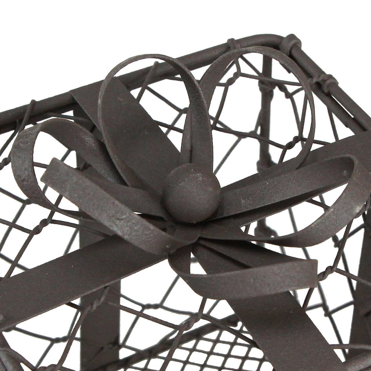 Viana Gartenfigur Vintage Drahtkorb Set 2x Geschenk Metall Grau Deko Landha günstig online kaufen