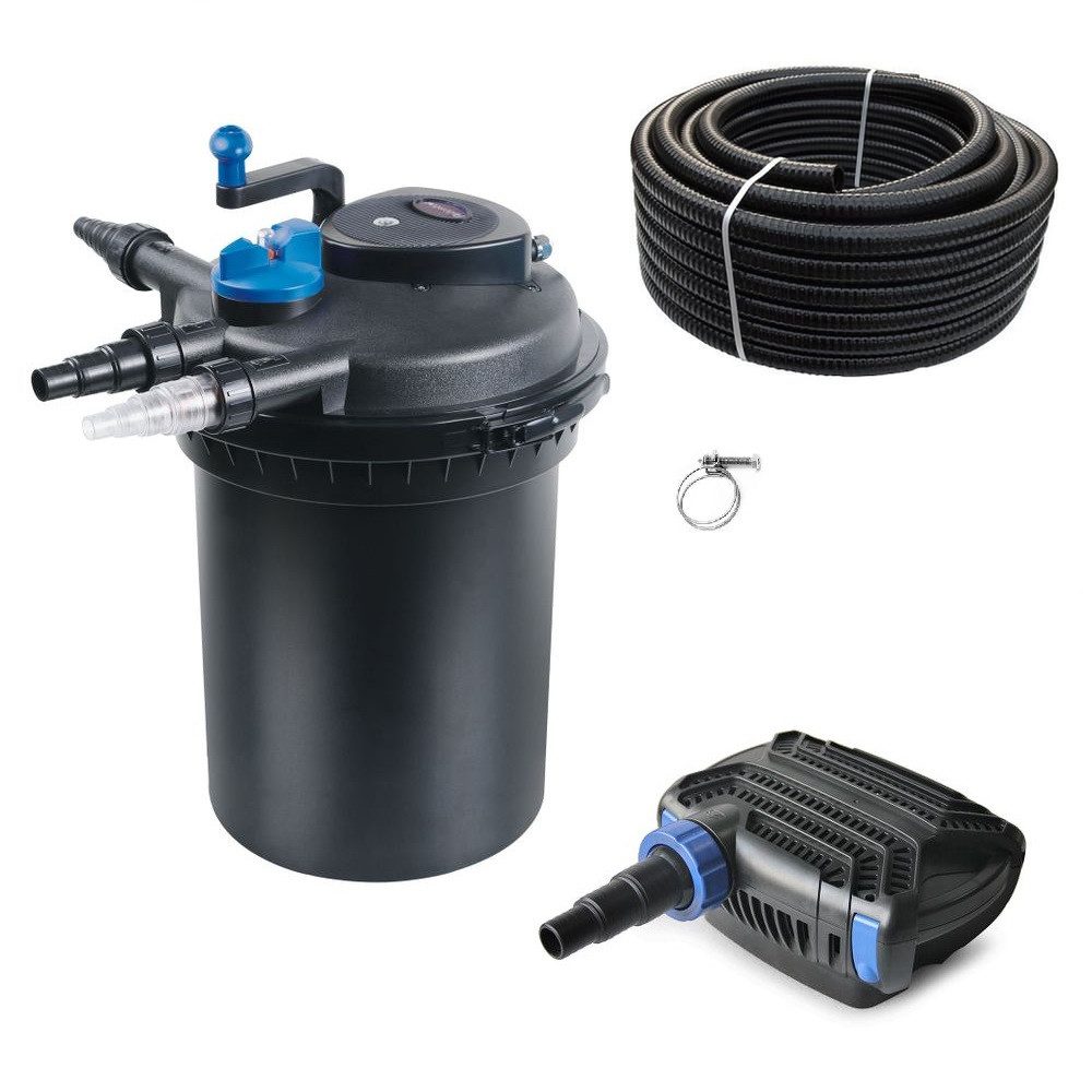 Aquaone Teichfilter Druckteichfilter Set CPF 10000 mit 20W Eco Pumpe 10m Schlauch Nr.21