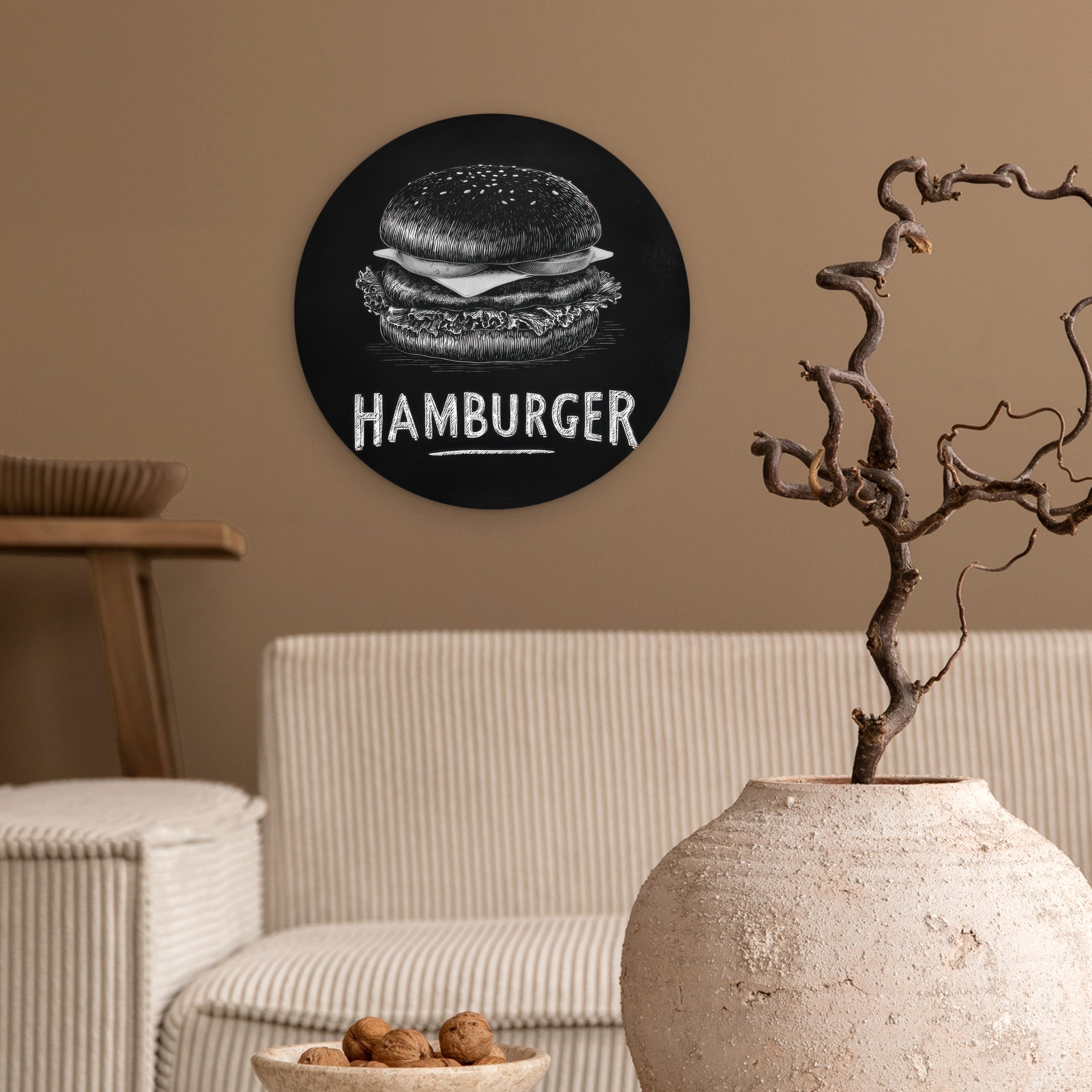 MuchoWow Gemälde Hamburger - Kreidetext - günstig online kaufen