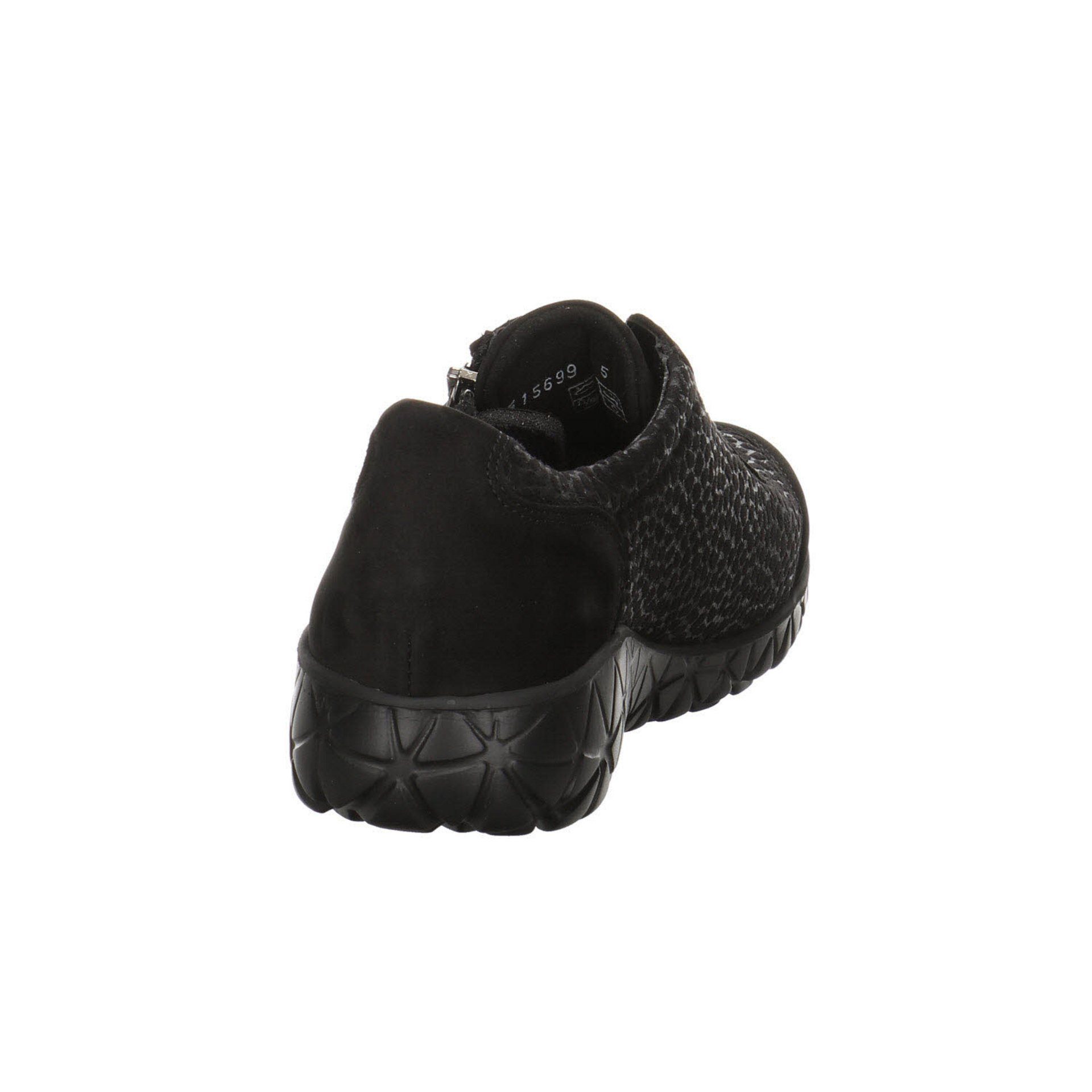Waldläufer Damen Schnürhalbschuhe Havy Soft Schnürschuh schwarz Schnürschuh Leder-/Textilkombination