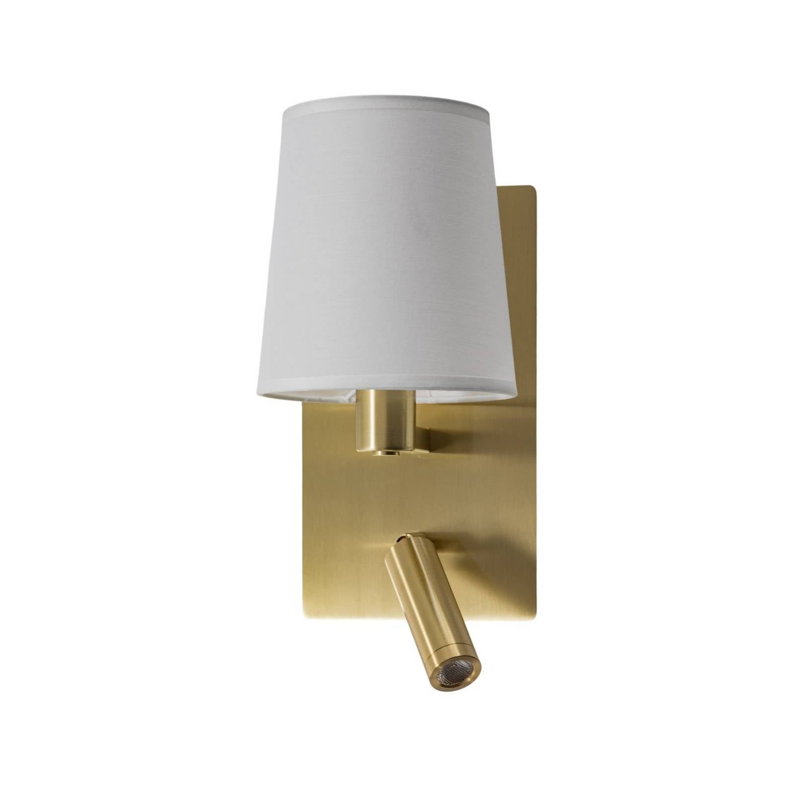 Lindby Wandleuchte Aiden, Gold / Messing warmweiß IP20, 1 x 10 W E14 (exkl) + 1 x 3 W LED (inkl), warmweiß