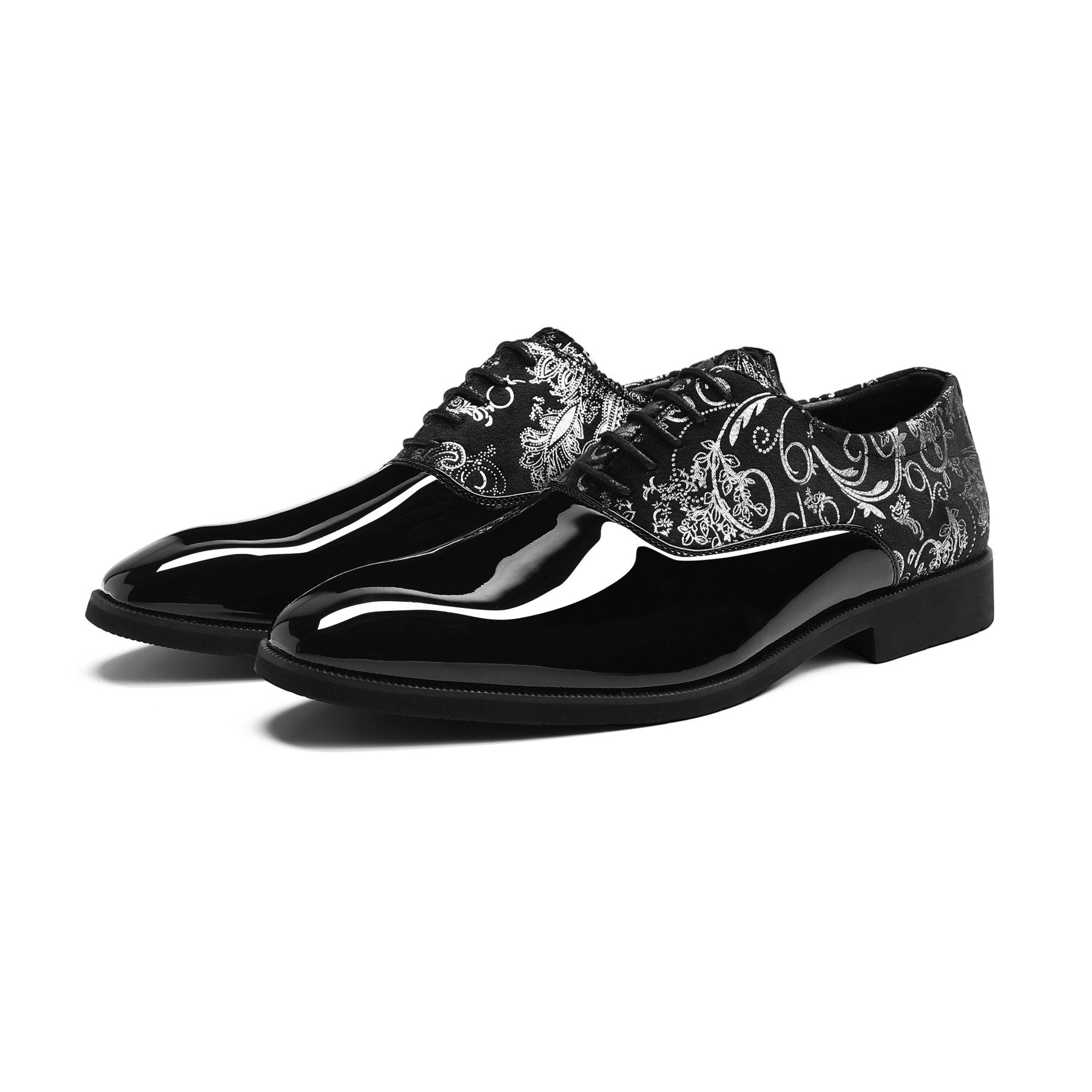 Allthemen Schnürschuh Herr Derby Schnürschuhe mit Retro Paisley Muster Business Formal Stil – Bild 2 von 5
