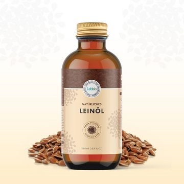 Lebbio Körperöl Leinöl - Fördert die Herzgesundheit und ist entzündungshemmend, 250 ml Inhalt