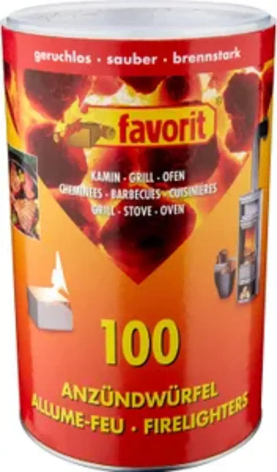 favorit Grillanzünder Anzündwürfel weiß, 100 Stück Anzünder für Kamin, (1-St)