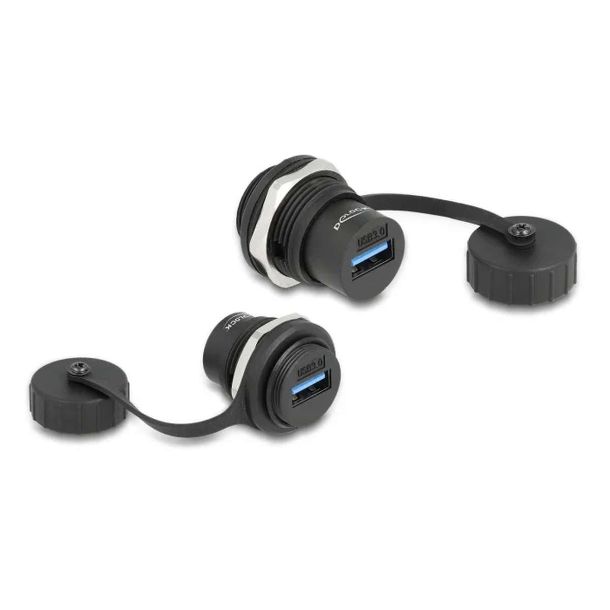 Delock USB-Port DeLOCK USB 3.2 Gen 1 Typ-A Einbaubuchse mit Verschlusskappe IP67