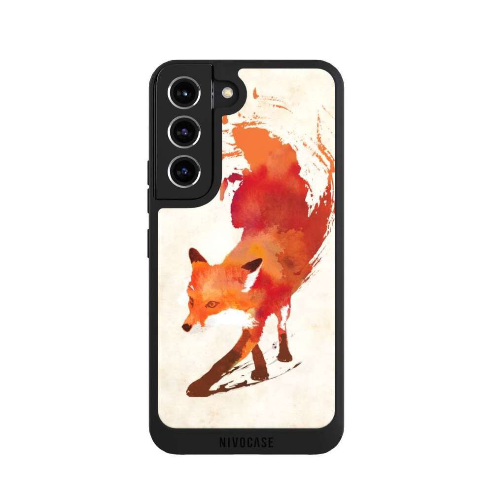 NIVOCASE Handyhülle Fuchs Graphic Herbst Vulpes Vulpes, Samsung Galaxy S22 Handyhülle Hülle NIVOpure Case Schwarz