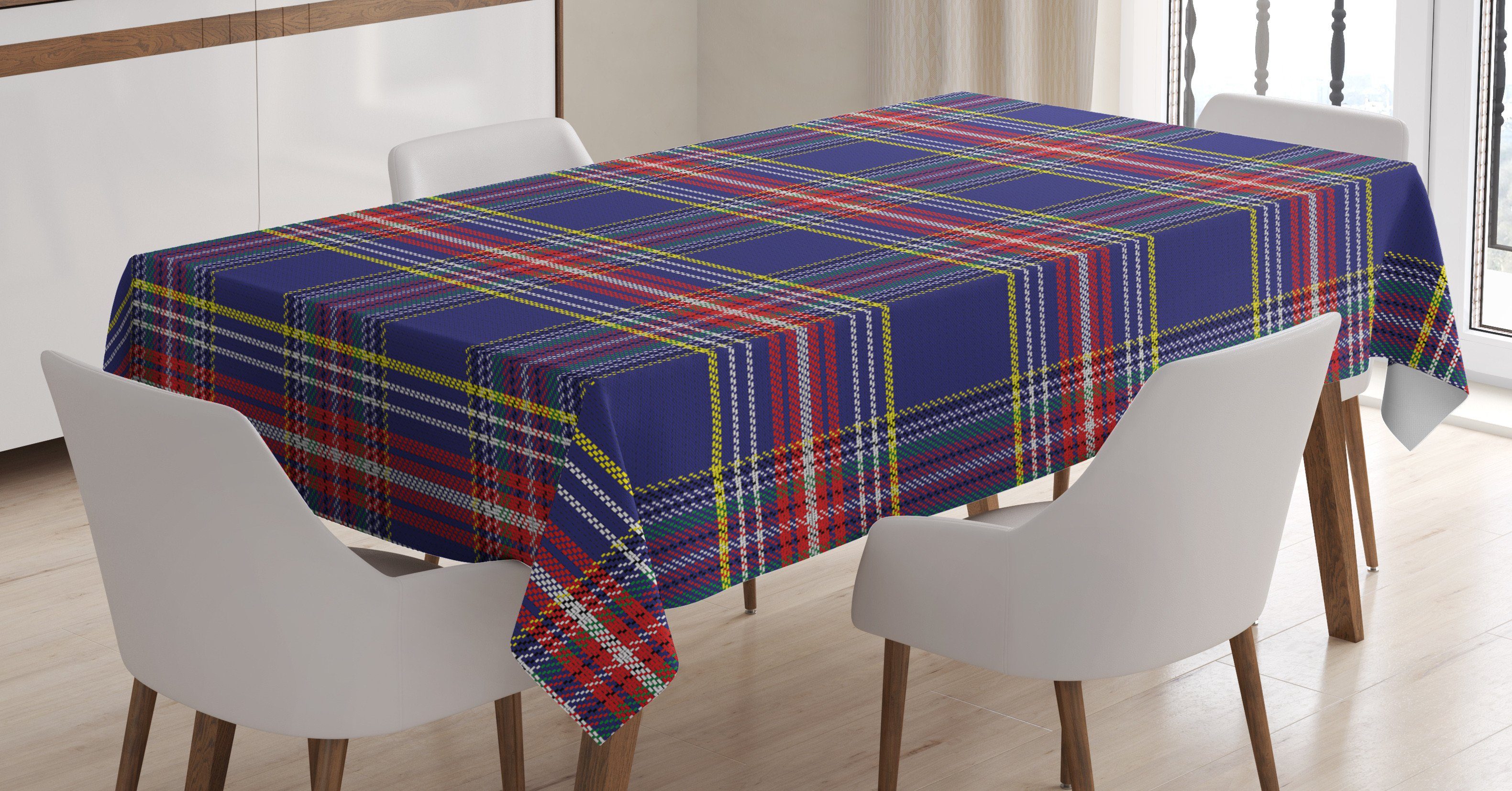 Abakuhaus Tischdecke Farbfest Waschbar Für den Außen Bereich geeignet Klare Farben, Plaid Scottish Country Style