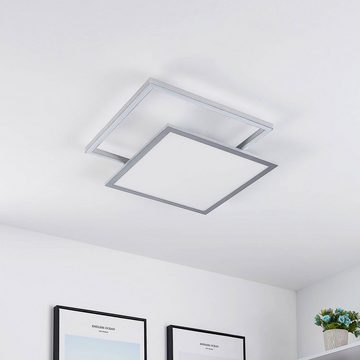 Lucande LED Deckenleuchte Senan, dimmbar, LED-Leuchtmittel fest verbaut, Farbwechsel warmweiß / tageslicht, Modern, Eisen, Aluminium, Kunststoff, silber, 1 flammig, inkl.