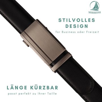 MIRROSI Ledergürtel Herren Automatik Breit 38mm, Kürzbar aus Leder Business Anzug Hochwertige Verarbeitung Perfektes Geschenk für Männer
