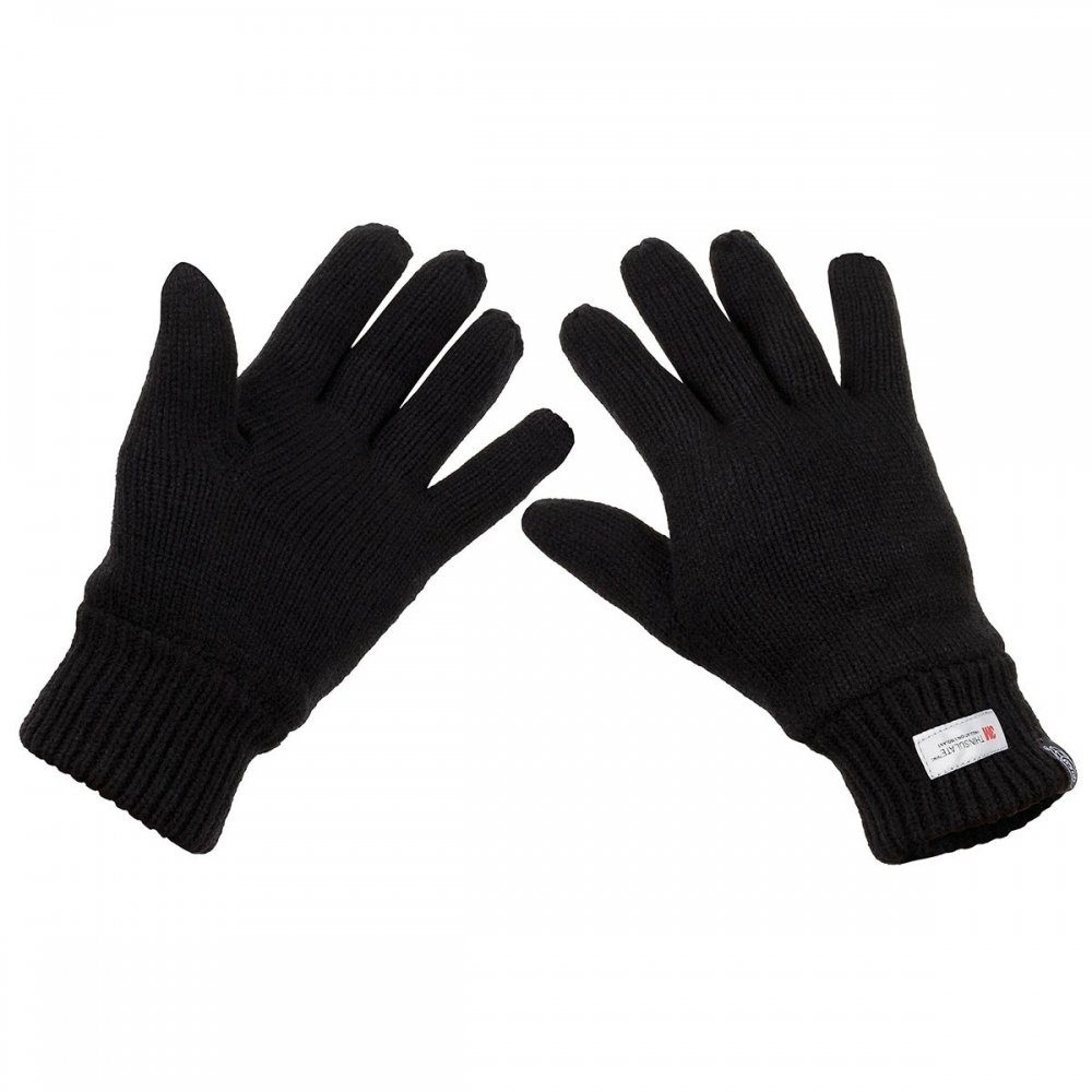 MFH Strickhandschuhe Strick-Fingerhandschuhe, Thinsulatefütterung, schwarz - XL