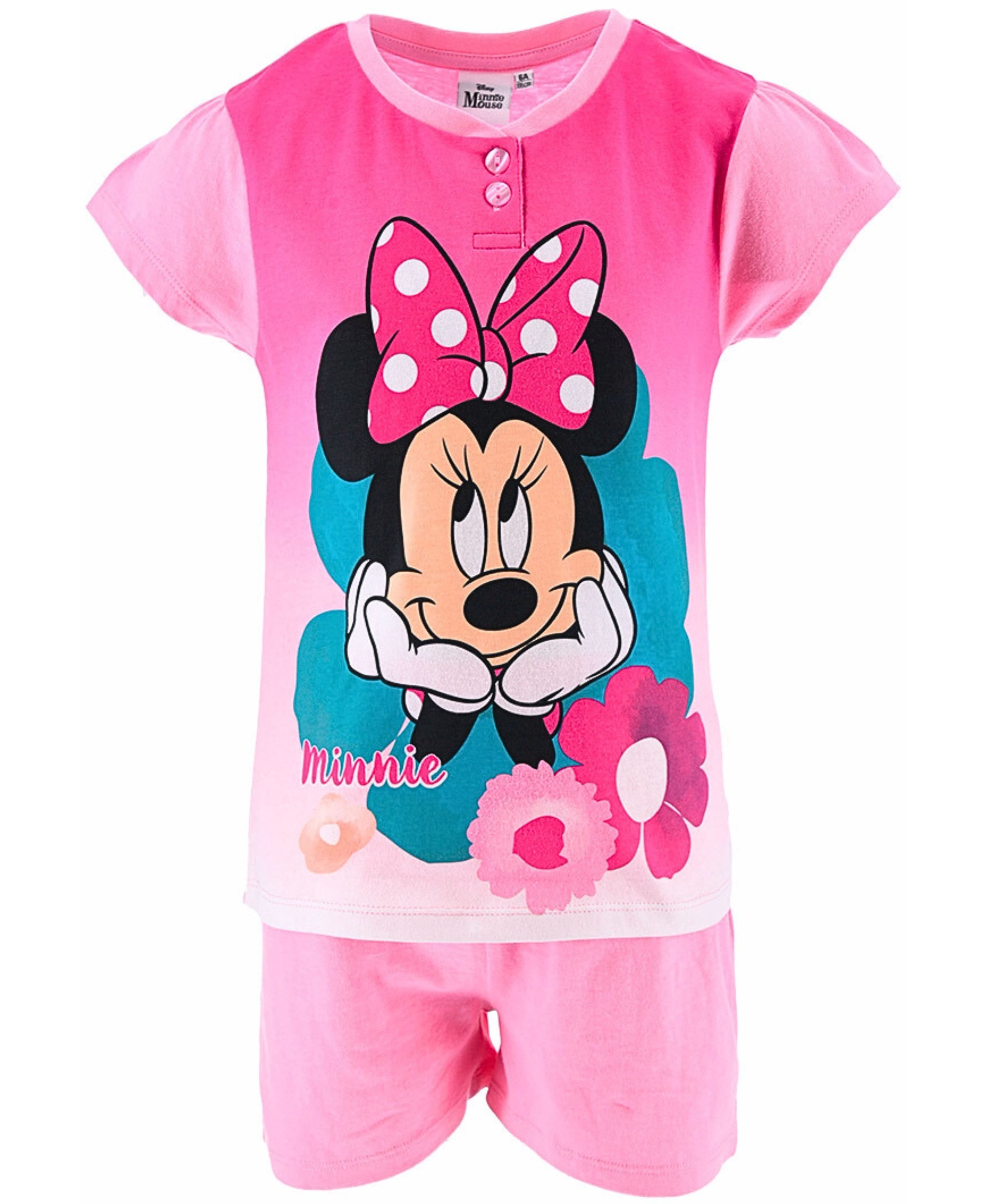 Disney Minnie Mouse Schlafanzug Minnie Mouse (2 tlg) Pyjama Set kurz - Mädchen Shorty Gr. 98-128 cm