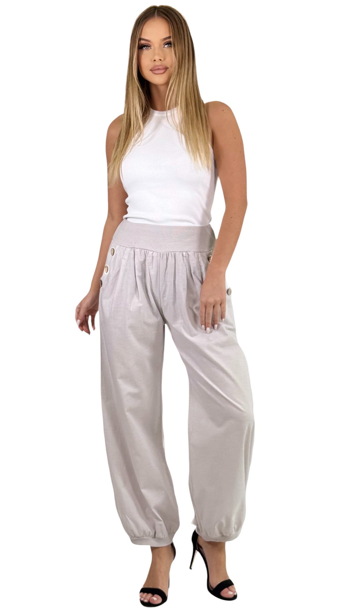 Mississhop Haremshose Damen Baumwolle Aladinhose Unifarbe günstig online kaufen