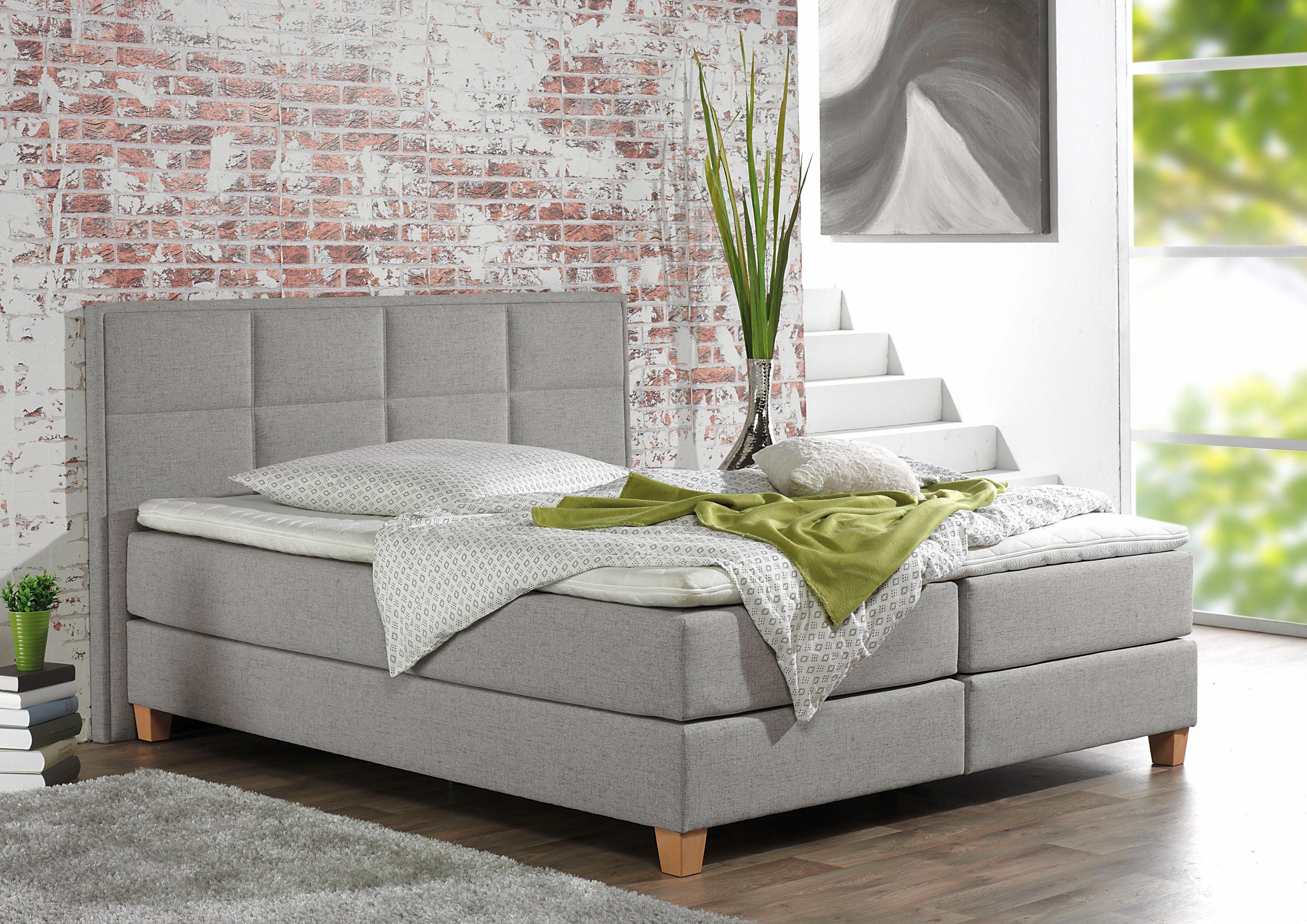 Home affaire Boxspringbett Casey, in 5 Breiten, 3 Ausführungen, 2 Härtegraden, Steppung, Topper