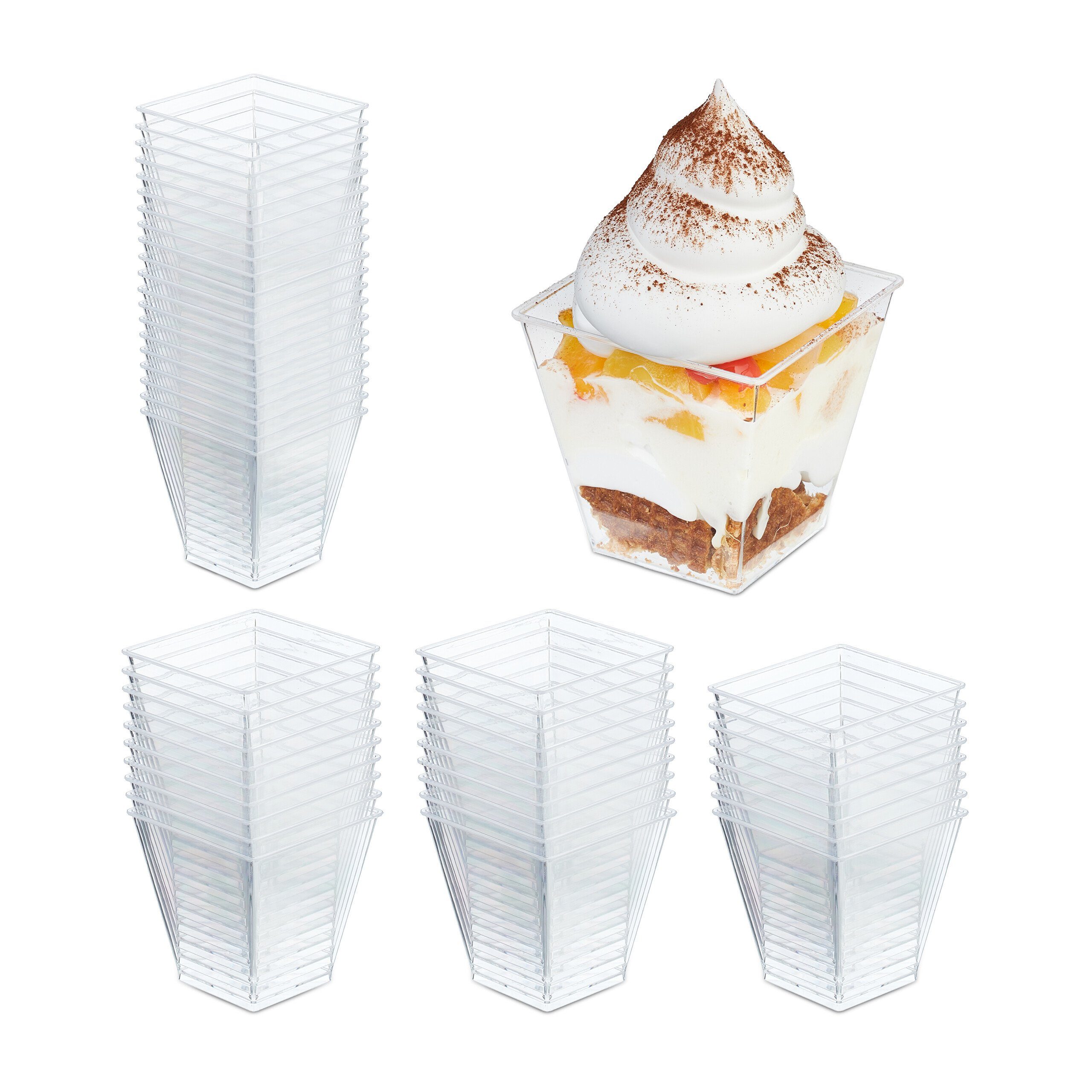 relaxdays Dessertschale 50er Set, Kunststoff