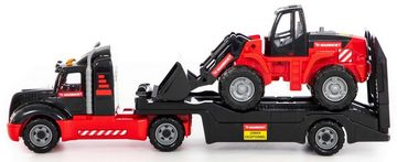 Polesie Spielzeug-LKW MAMMOET Tieflader LKW mit Schaufellader Radlader Baustellen Fahrzeug