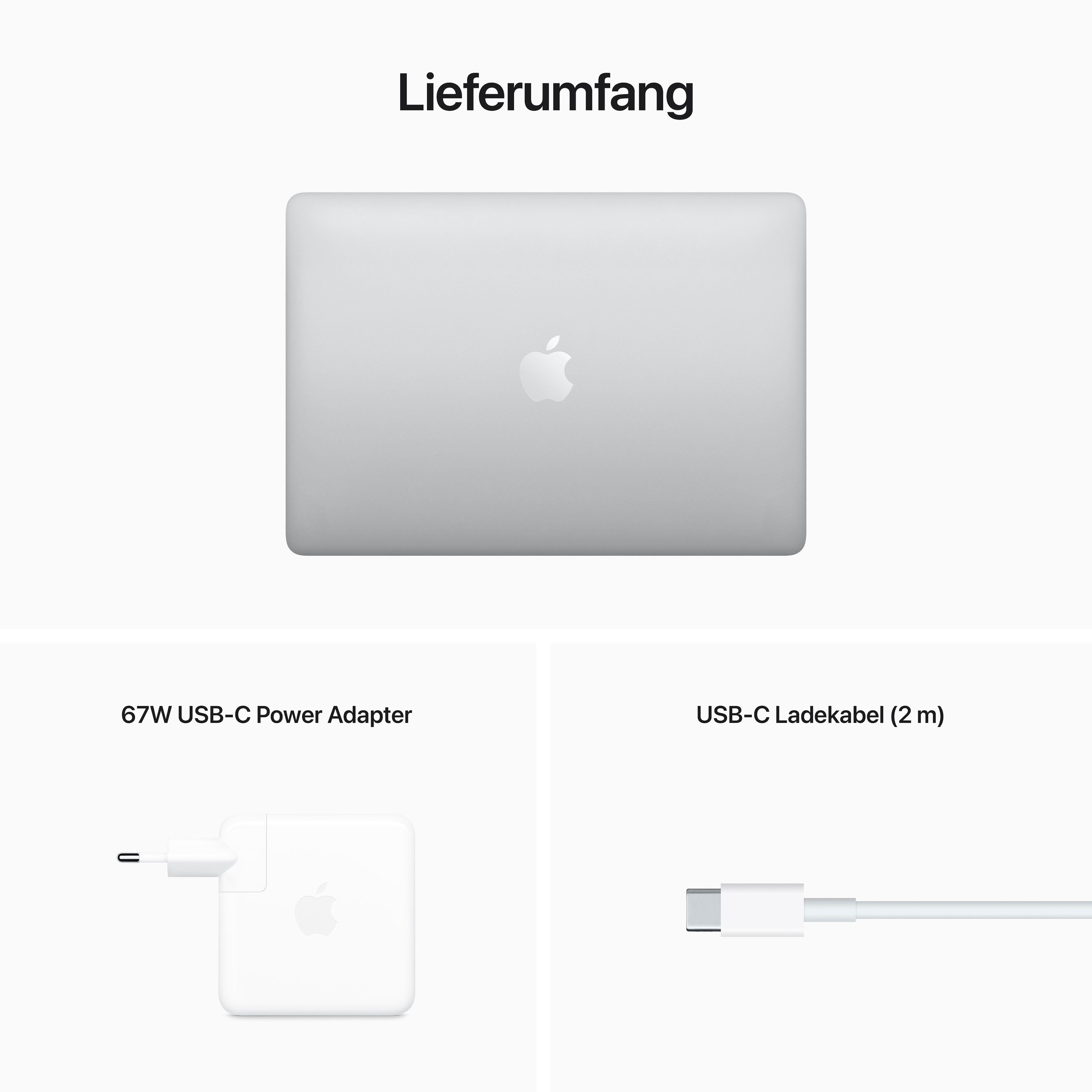 cm/13,3 Apple MacBook 13" GB Zoll, 10-Core Notebook GPU, 512 SSD) (33,74 M2, Pro Apple silber