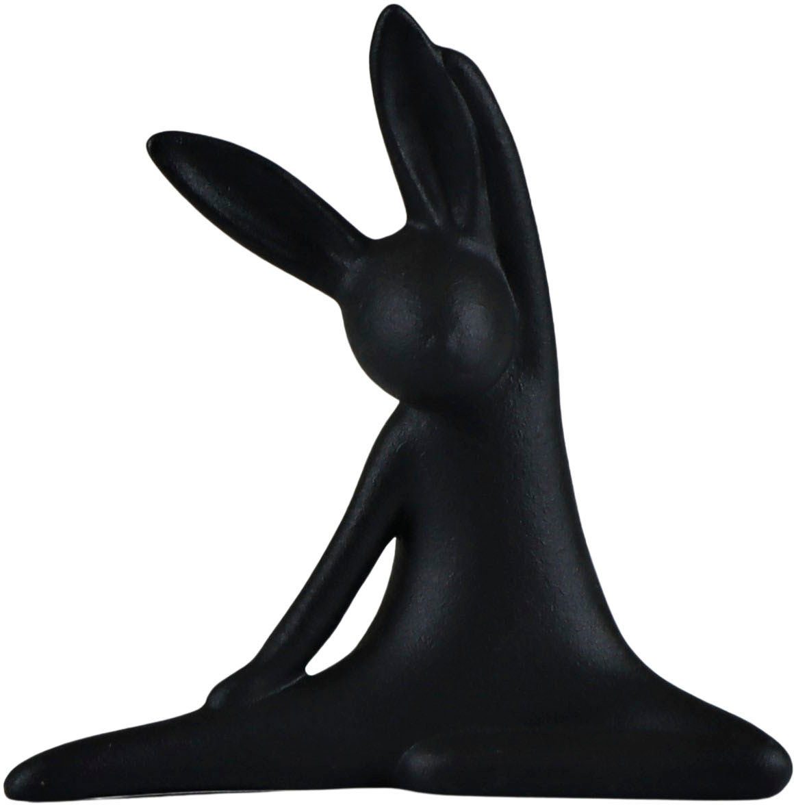 AM Design Osterhase Yoga-Hase aus Porzellan, schwarz oder weiß, in verschiedenen Größen
