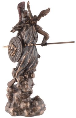 Vogler direct Gmbh Dekofigur Griechische Göttin Athene auf Wolke, Veronesedesign, Kunsstein, bronziert/coloriert, Größe: L/B/H ca. 8x9x21cm