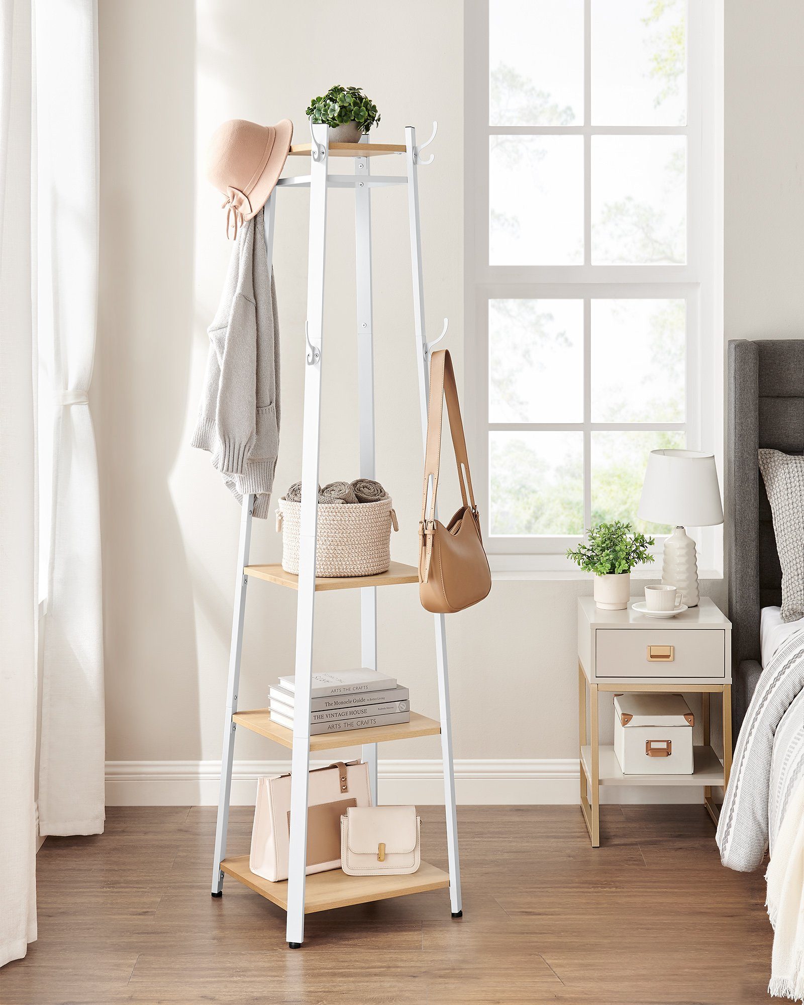 VASAGLE Garderobenständer Kleiderständer, 8 Haken, 43x43x180 cm günstig online kaufen