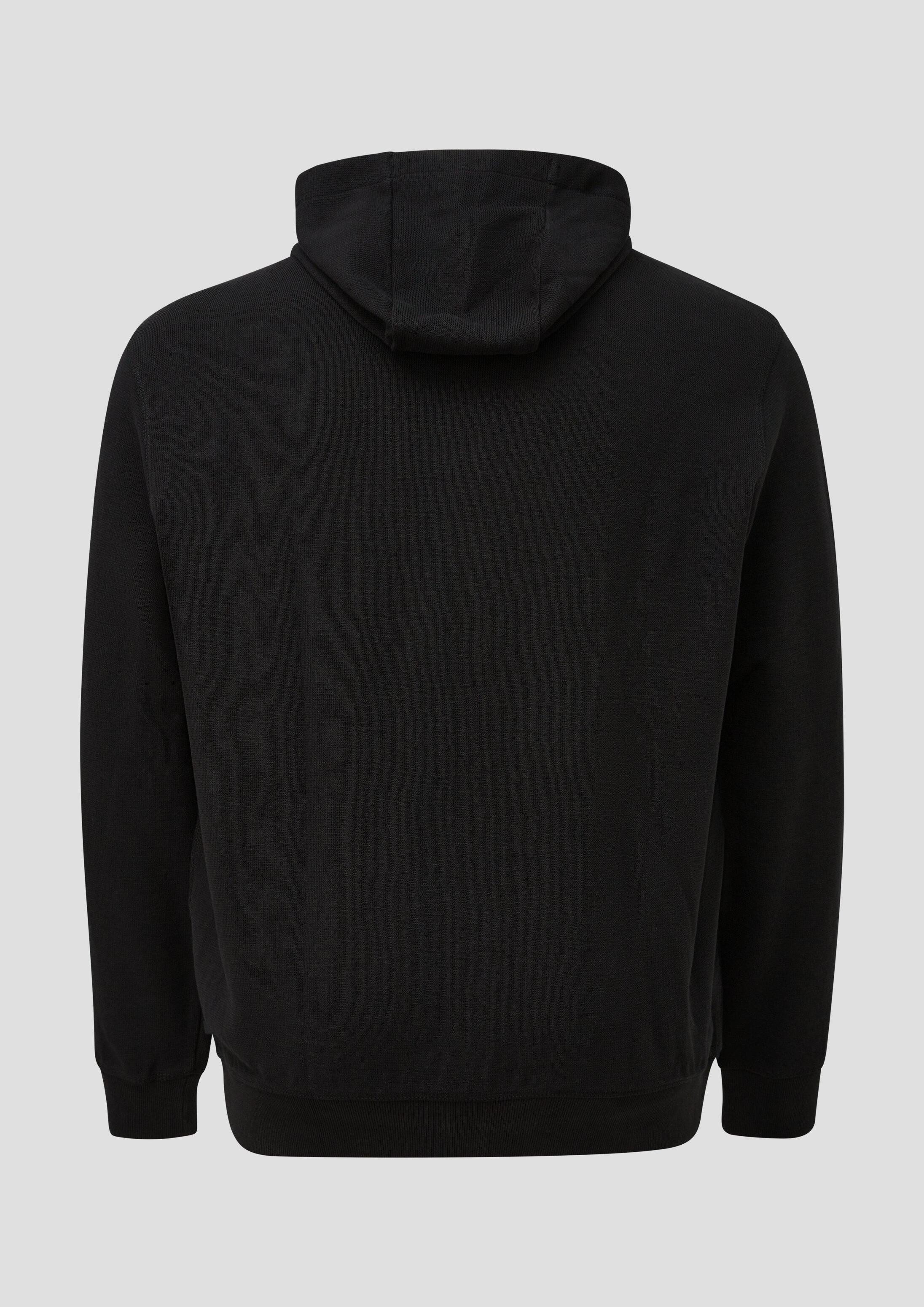 s.Oliver Sweatjacke Sweatshirt Jacke Kapuzensweatjacke in Waffelpiqué