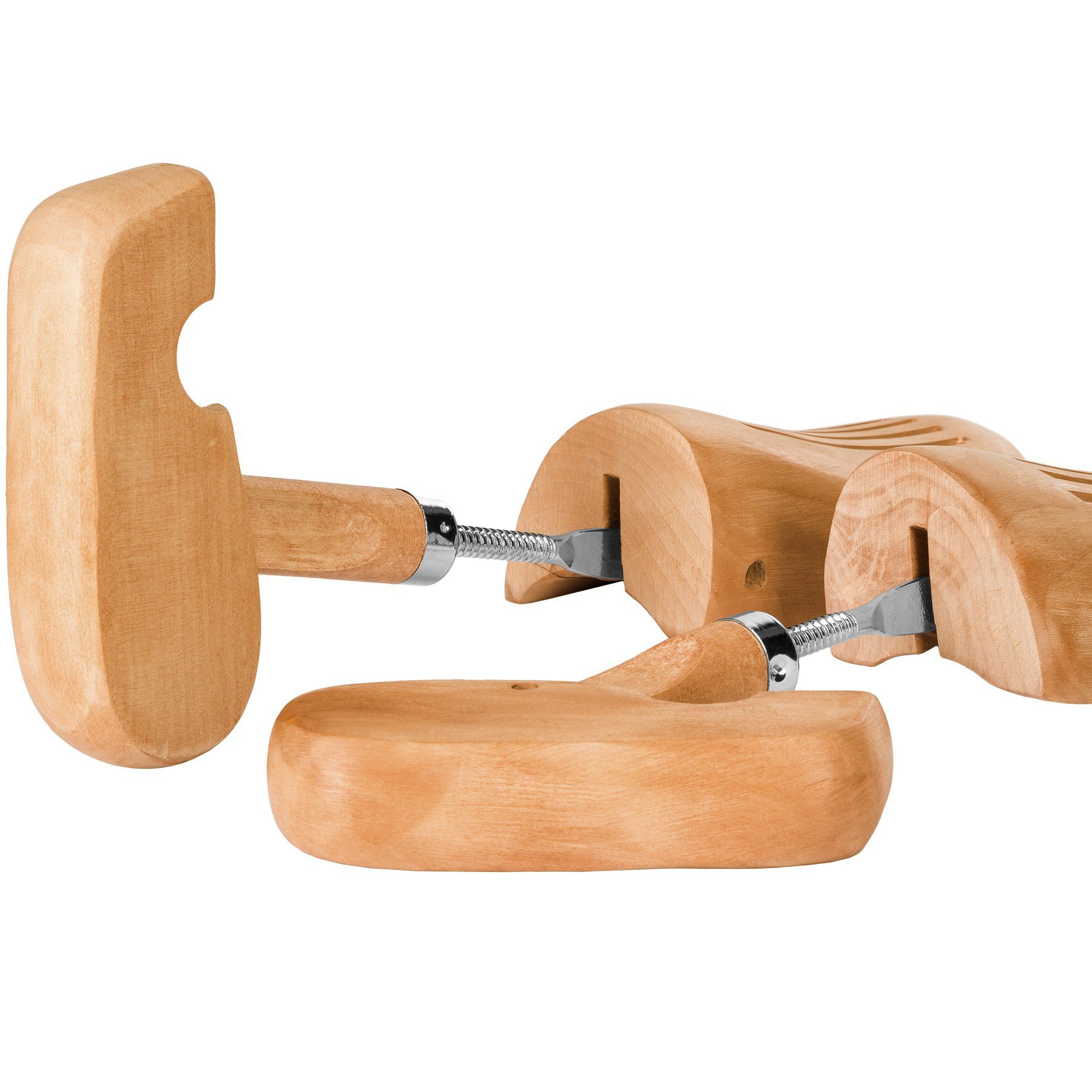 tectake Schuhspanner 3 Paar Schraubspanner, aus Lotusholz