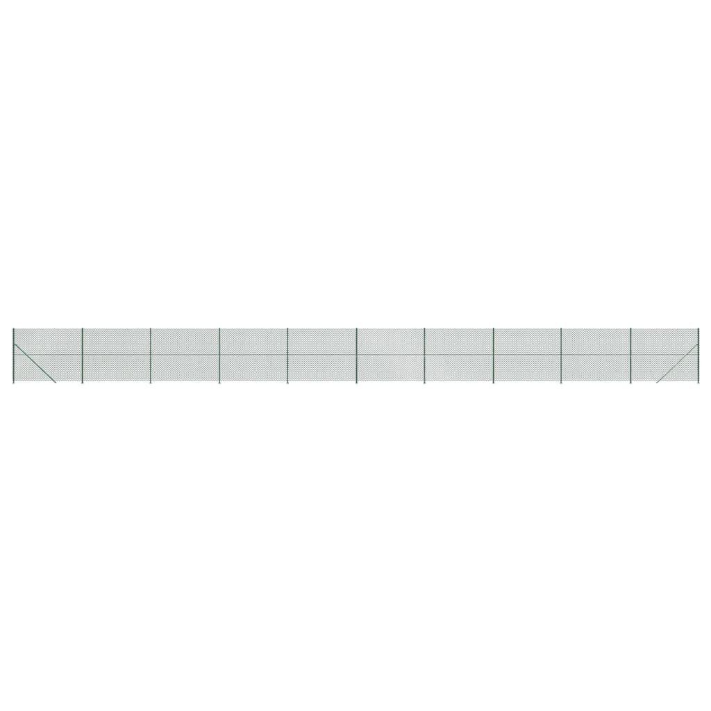 vidaXL Gartenzaun Maschendrahtzaun mit Bodenflansch Grün 2,2x25 m, (1-St)