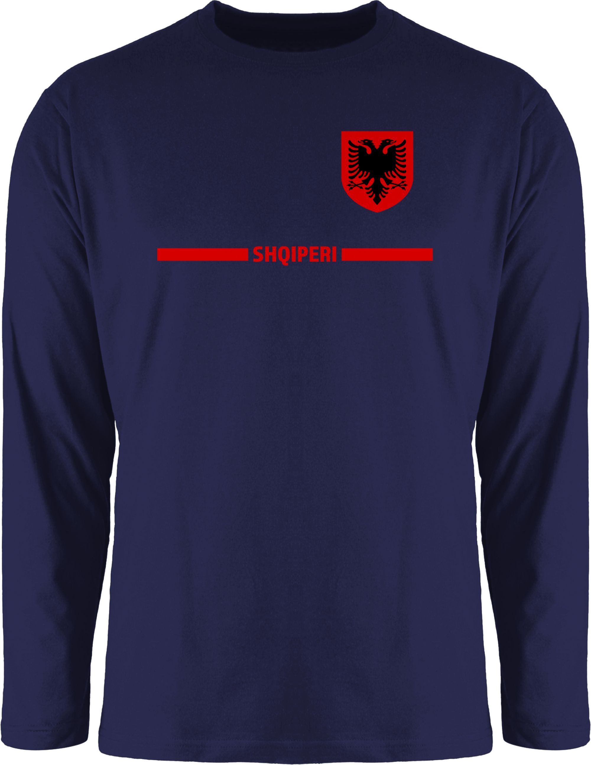 Rundhalsshirt Albanien Trikot Wappen, Shqipëri mit Stolz, Albanisches Fan-Motiv