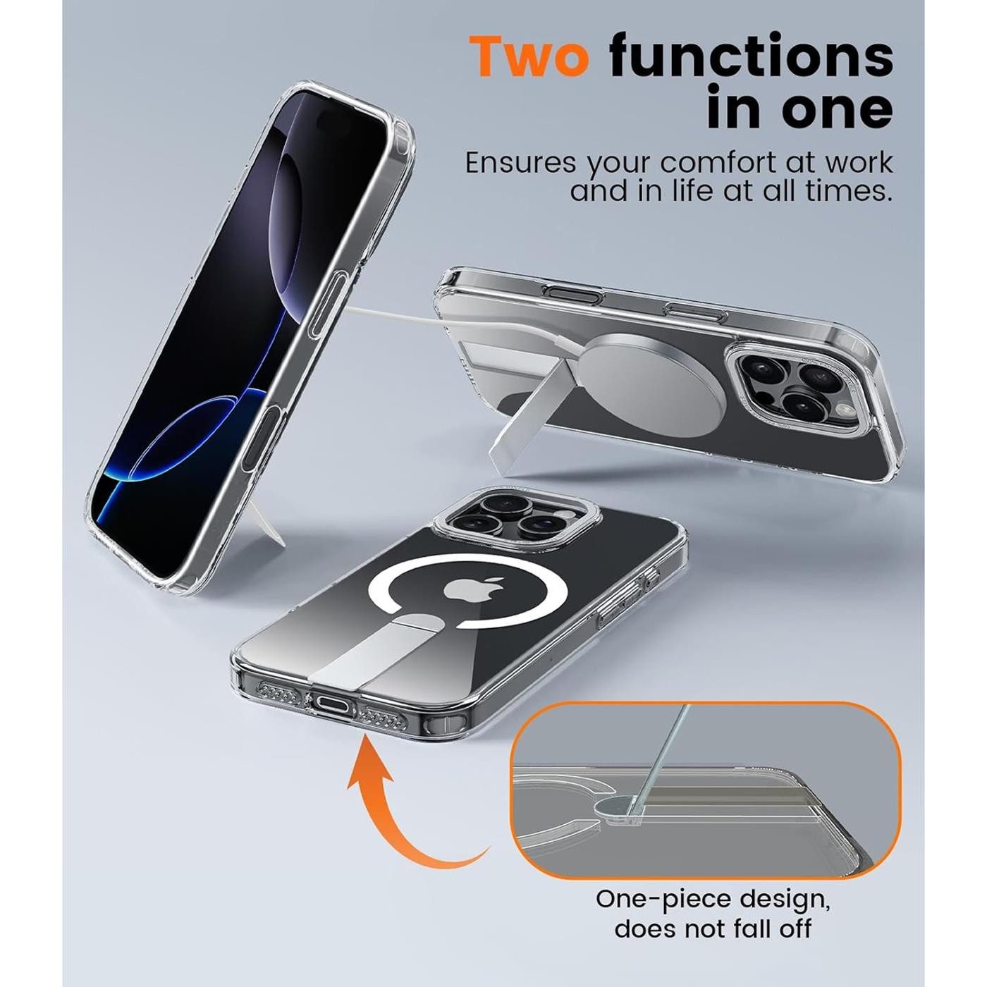 CoolGadget Handyhülle für Apple iPhone 16 Pro Max 6,9 Zoll, TPU Schutz Hülle Metall Ständer aufklappbar Hülle für Magsafe Zubehör – Bild 4 von 5