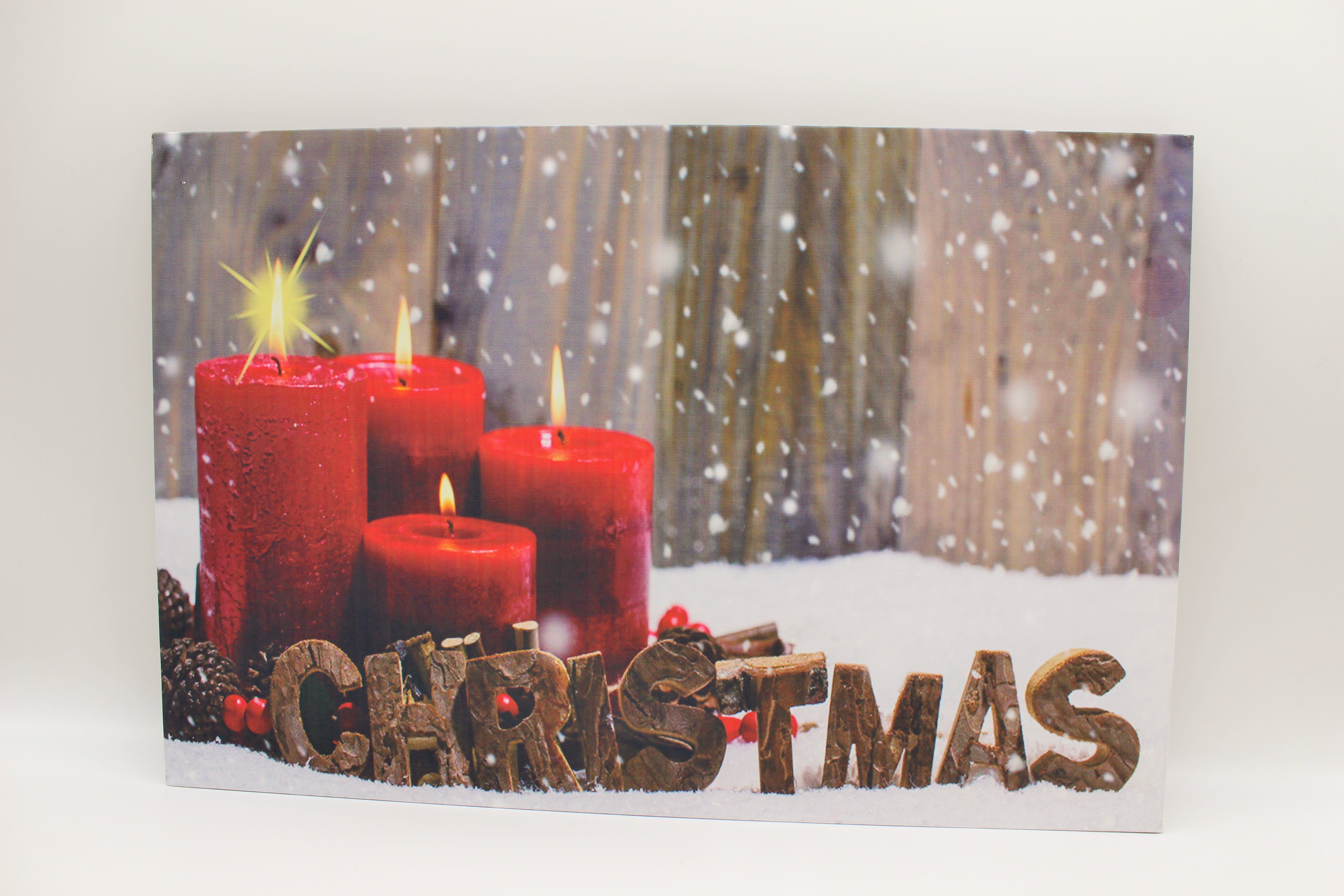 Luna24 simply great ideas... LED-Bild ED Leinwandbild Adventskerzen im Schn günstig online kaufen