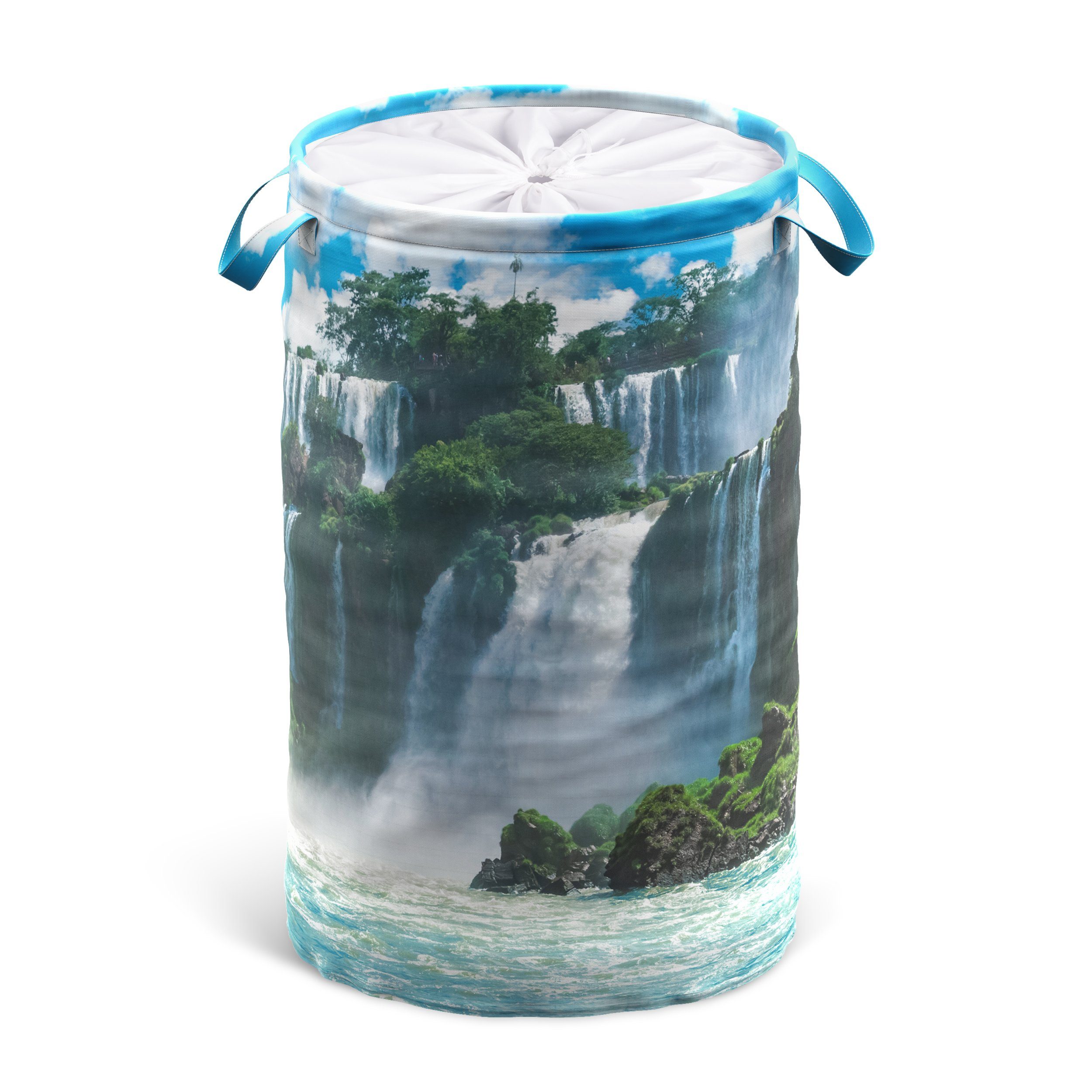 Sanilo Wäschekorb Wasserfall, 60 Liter, faltbar, mit Sichtschutz und Griffen, kräftige Farben