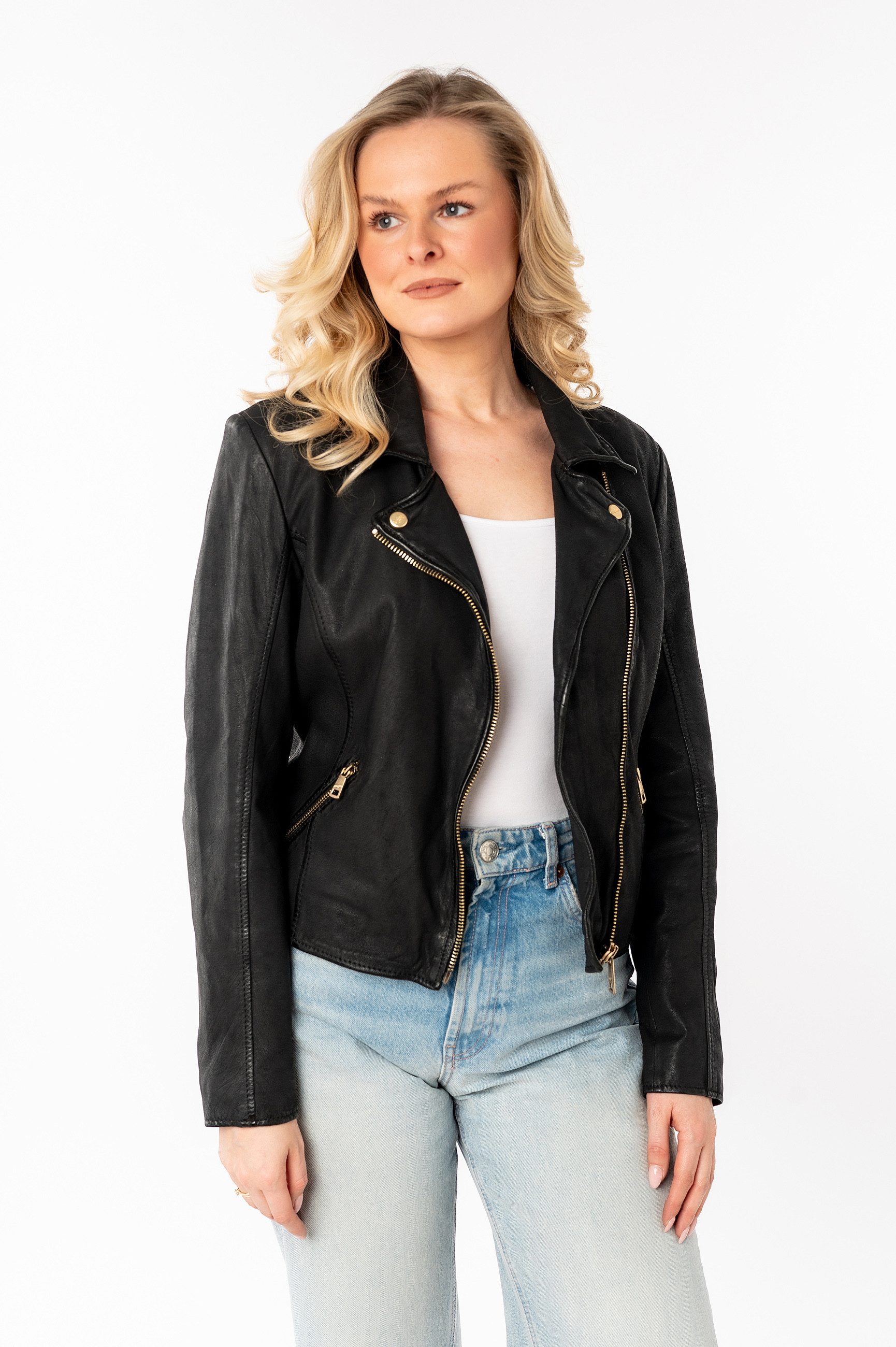 Mauritius Lederjacke MWInessa mit Reverskragen