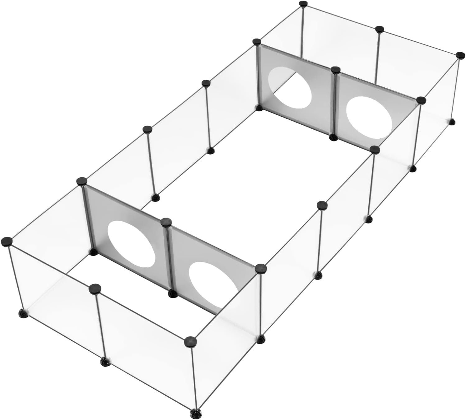 EUGAD Freigehege, Freigehege für Kaninchen, Welpenauslauf DIY transparent