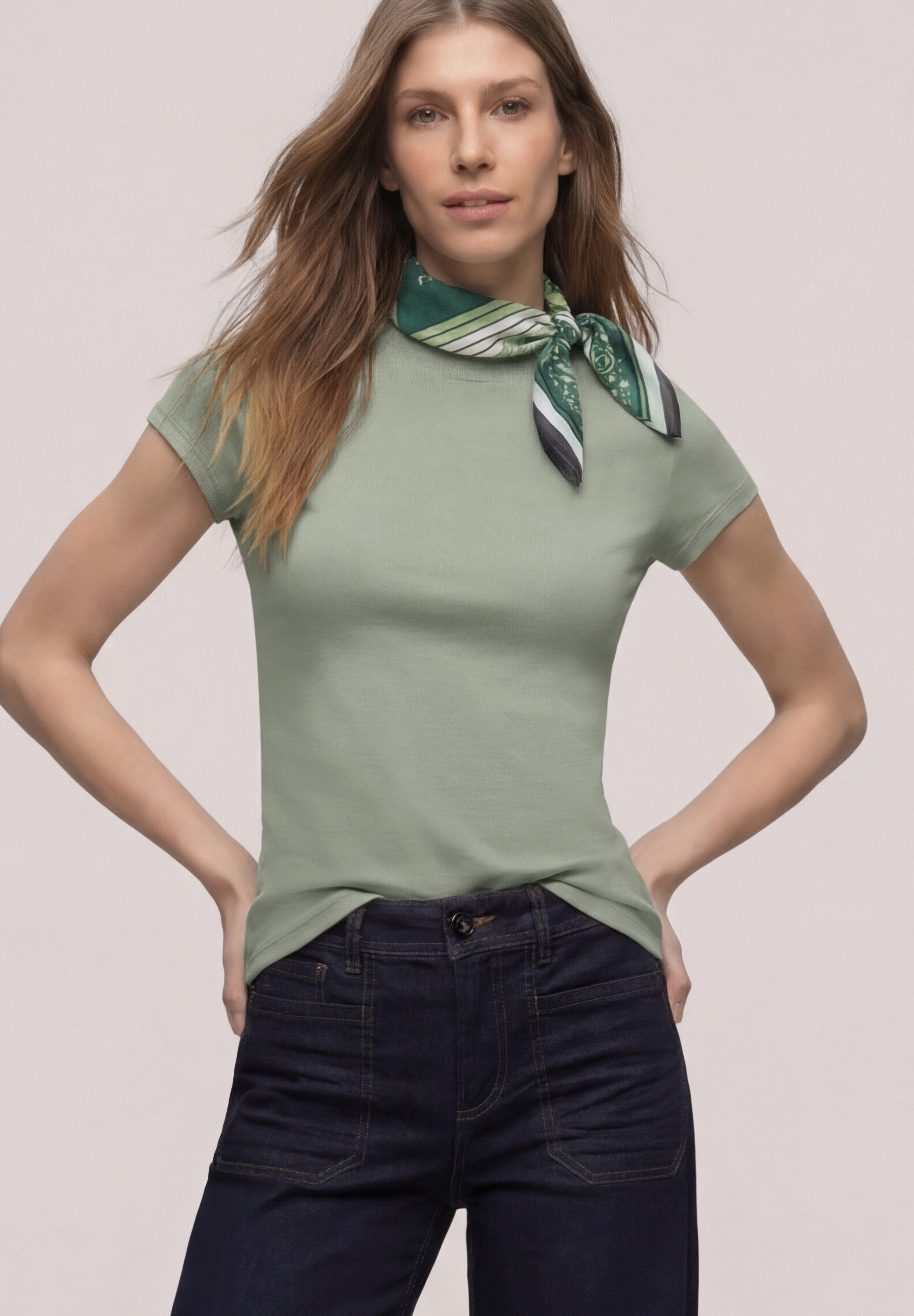 STREET ONE Stehkragenshirt Basic günstig online kaufen