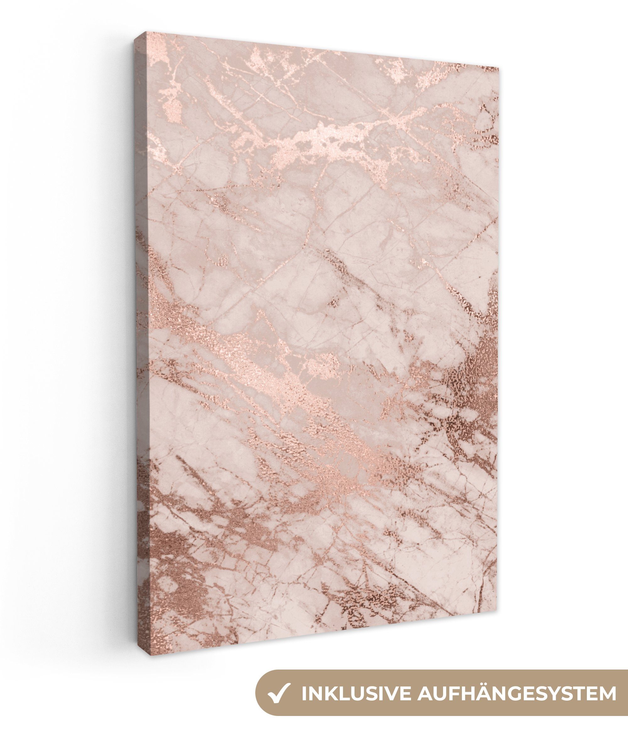 OneMillionCanvasses® Leinwandbild Marmor - Rosa - günstig online kaufen