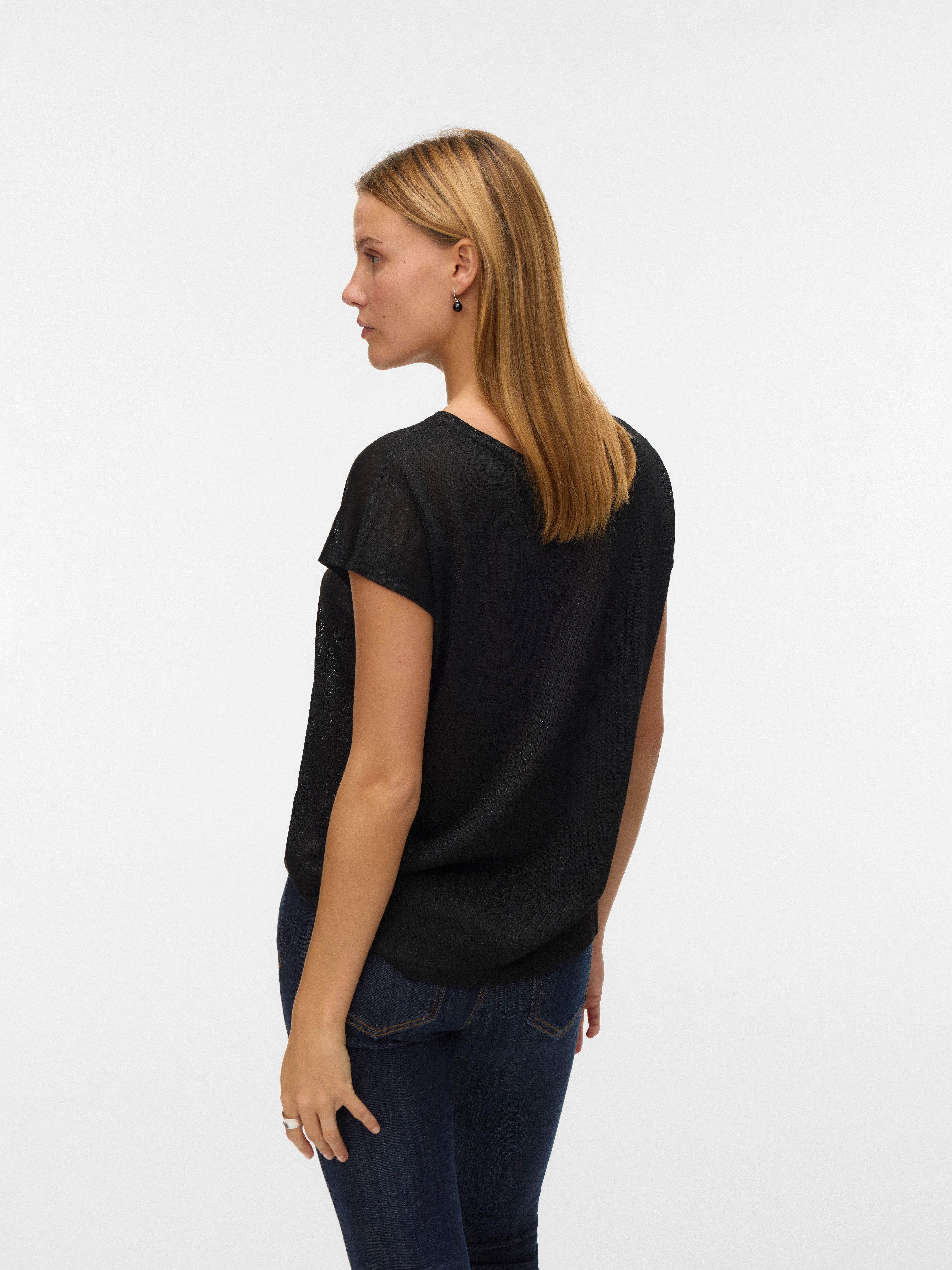 Vero Moda Kurzarmshirt VMSARAH AVA SS TOP JRS GA NOOS mit Glitzerdetails günstig online kaufen