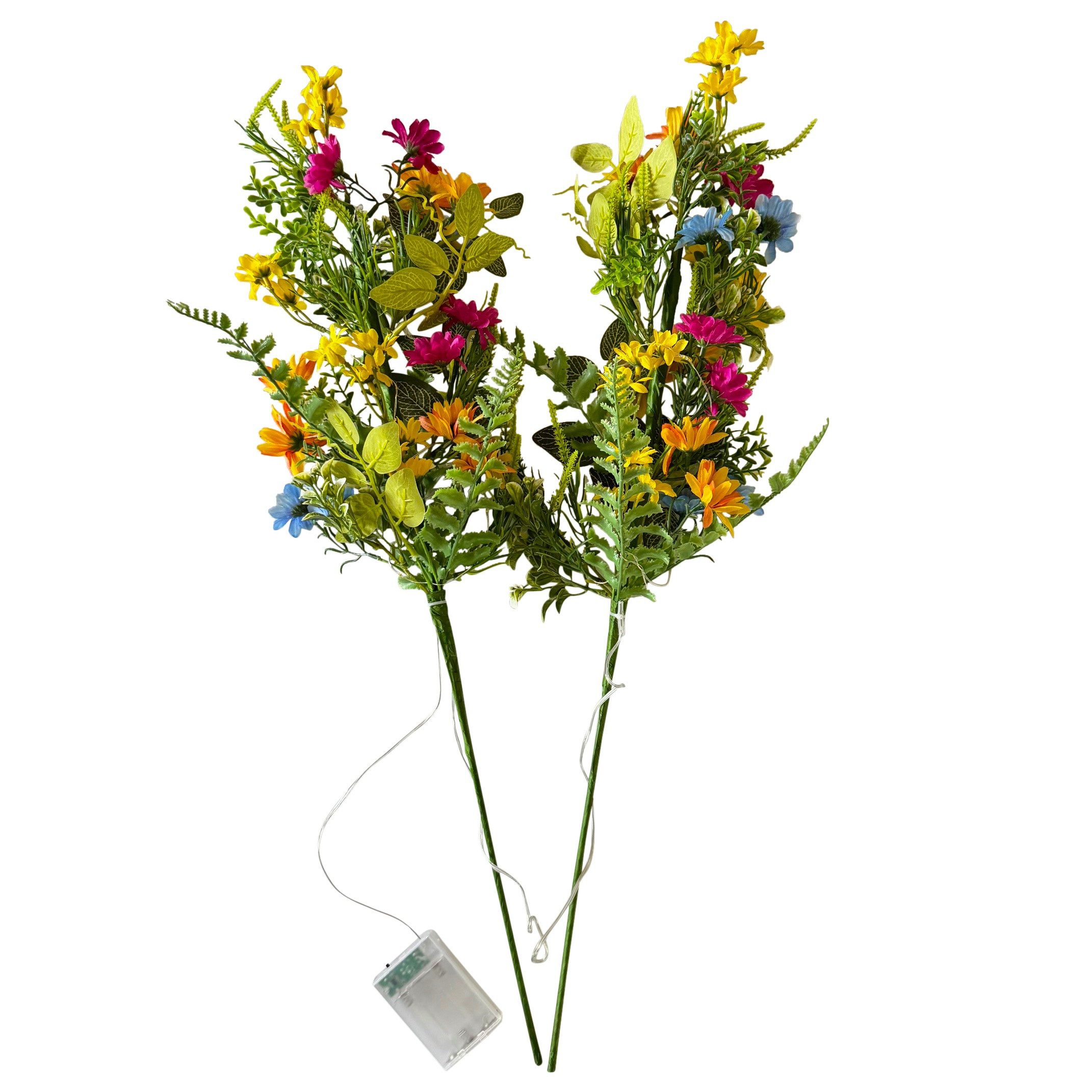 Kunstzweig 2 Deko Zweige mit künstlichen Blüten und 30 LED Lichtern inkl. T günstig online kaufen