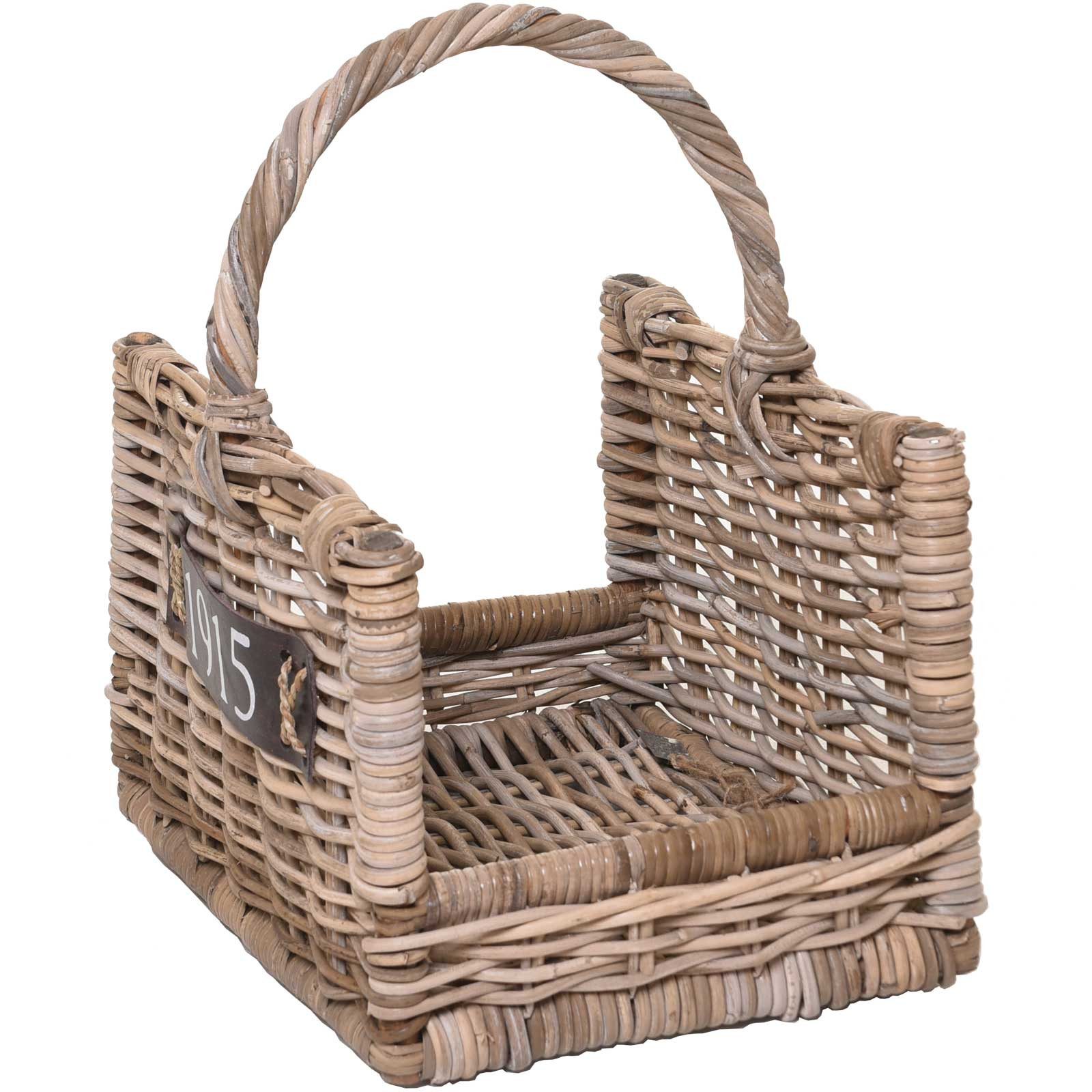 VIVANNO Kaminholzkorb Rattan LUMBER Kasten - Natur Geflochten (1 St), 45x35x48 cm