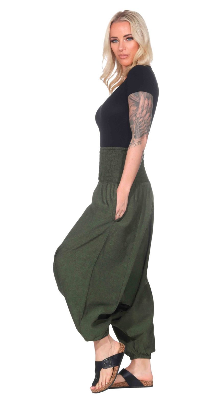 KUNST UND MAGIE Haremshose Unisex Orientalische Haremshose Pluderhose Pumphose Einheitsgröße – Bild 4 von 5