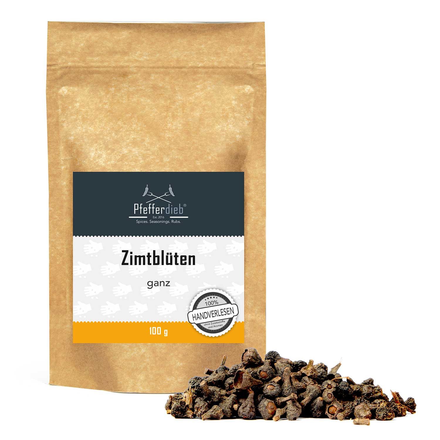 Pfefferdieb Gewürz Zimtblüten ganz, 100g, mild-würzig, aromatisch süßlich, feine facettenreiche Aromen des Zimts