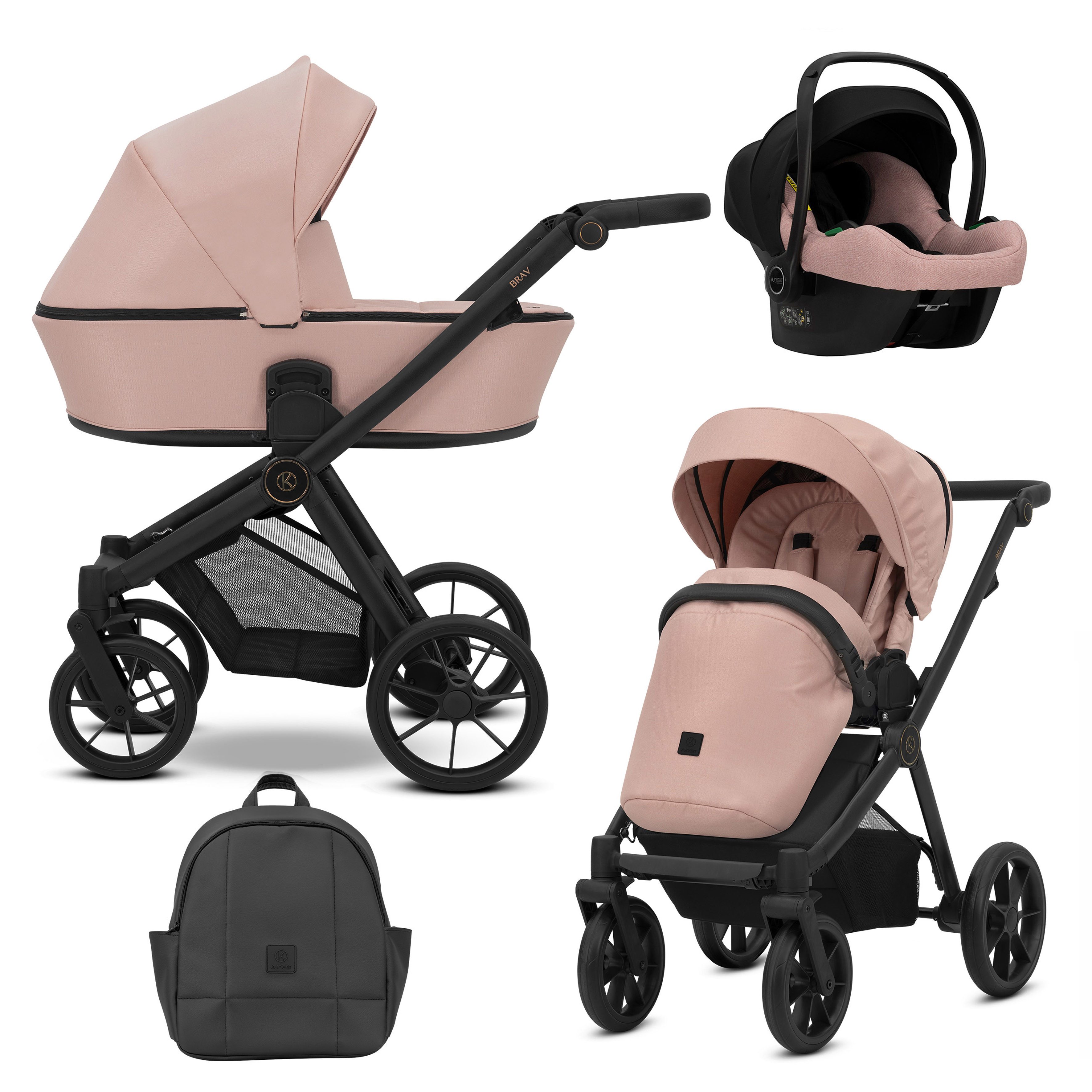 Kombi-Kinderwagen Zipy 4 in 1 inkl. Sportsitz, Autositz und Zubehör in 6 Farben