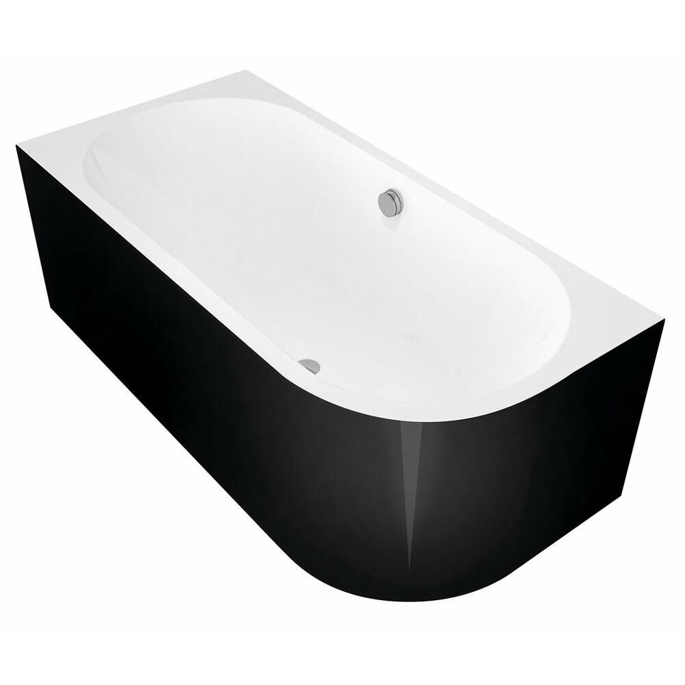 HAK Badewanne VIVA L MONOLITH asymmetrische Badewanne 170x75x60cm, weiß/schwarz, (1-tlg)