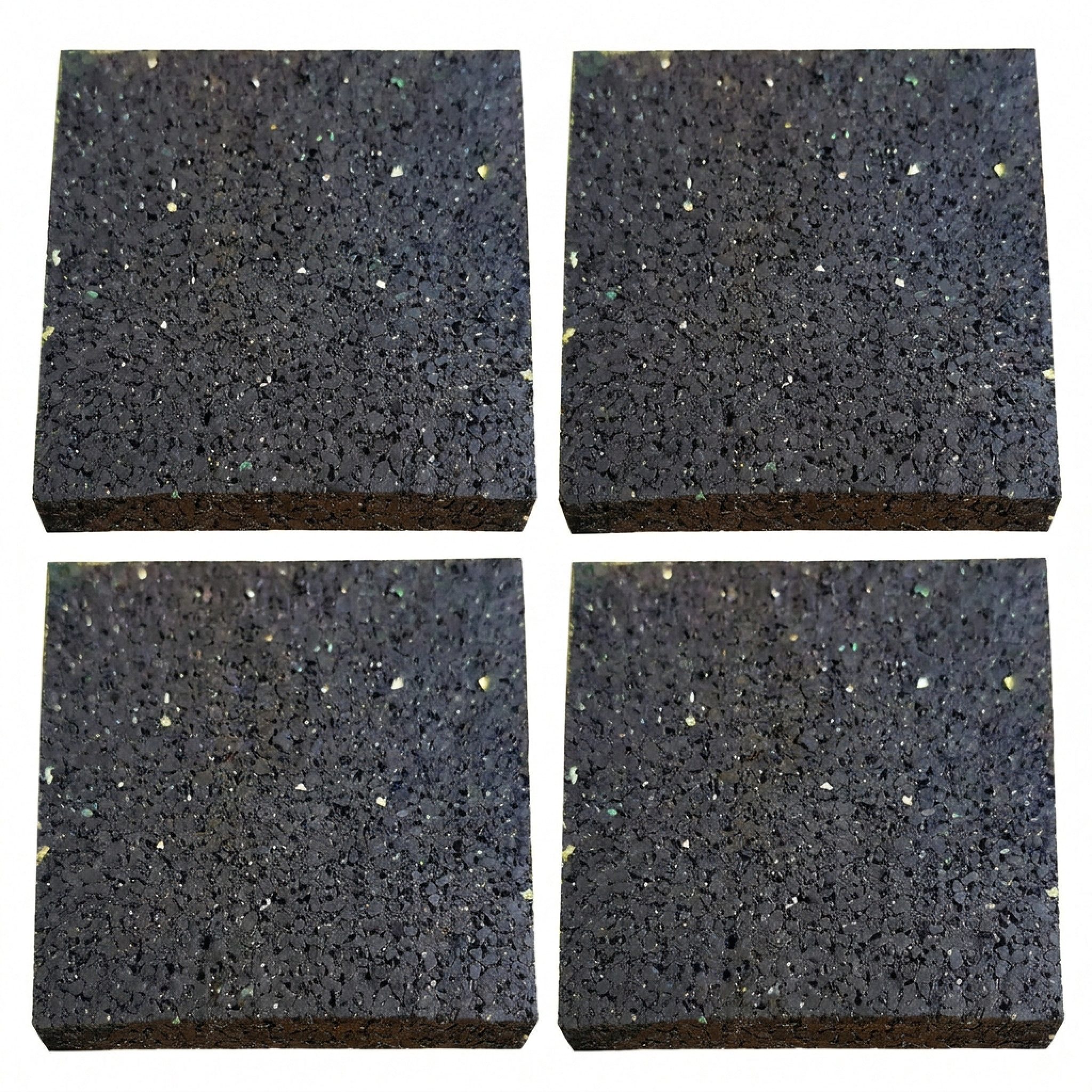Regupol Vibrationsdämpfer 4x Vibrationsdämpfer Entkopplungsmatte Pads 100x100x10mm schwarz, (Set, 4-St., Vibrationsdämpfer), Unterlage Antivibration Ladungssicherung Gummipads