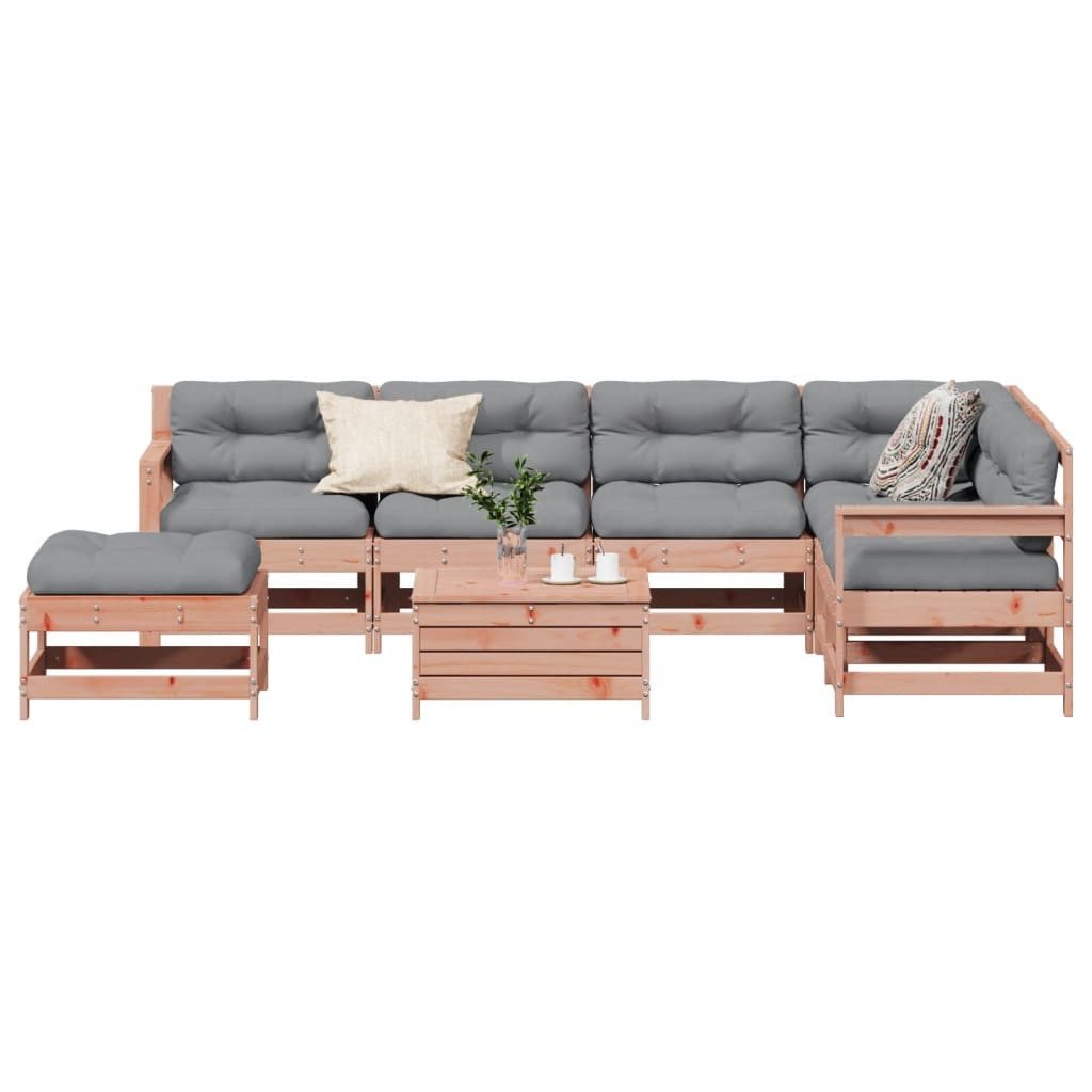 vidaXL Gartenlounge-Set 8-tlg. Garten-Lounge-Set mit Kissen Massivholz Douglasie, (1-tlg)