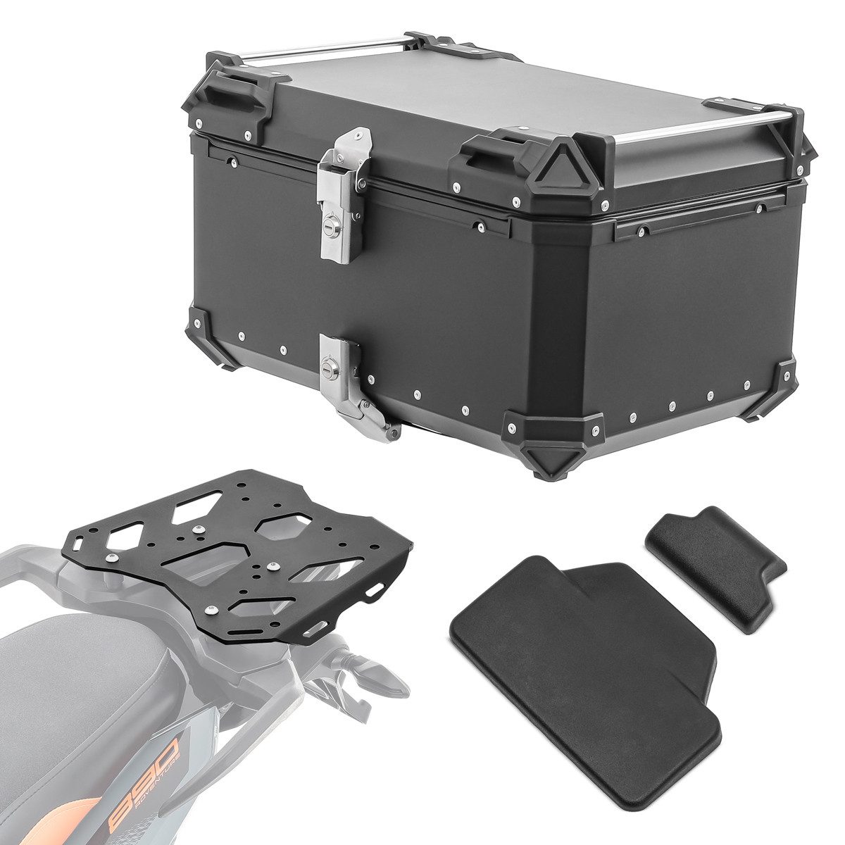 Bagtecs Topcase Set Alu Topcase + Gepäckbrücke passend für KTM 790 / 890 Adventure 19-