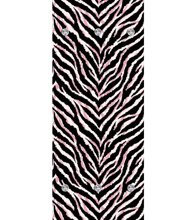 queence Wandgarderobe Zebra Muster - Schwarz/Rosa - Garderobe aus hochwertigem Acrylglas (1 St) 50x120 cm - mit Edelstahlhaken