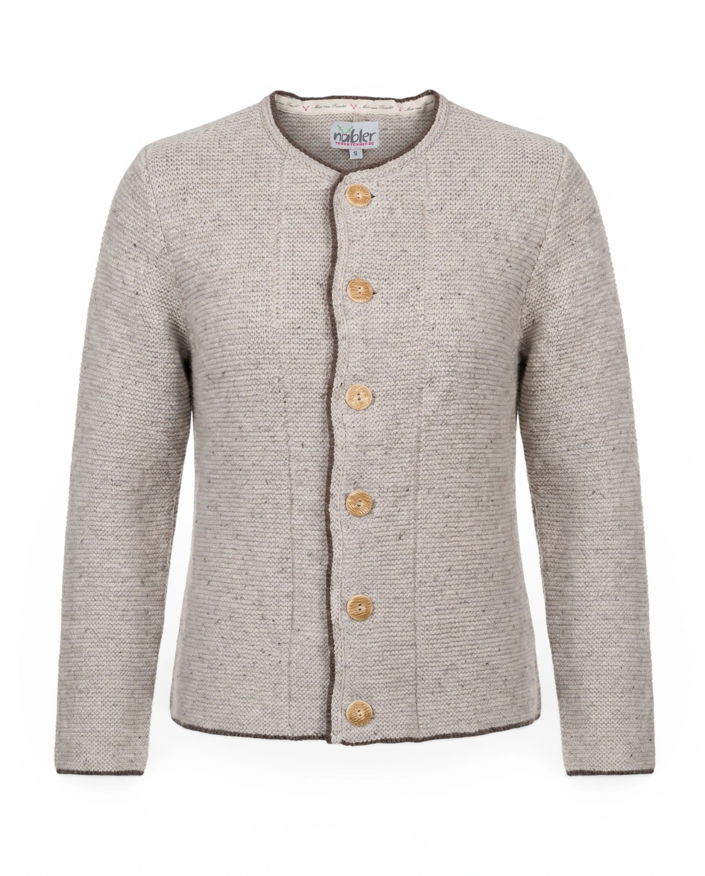 Nübler Trachtenstrickjacke Herren Trachtenstrickjacke Langarm Hannes in Natur